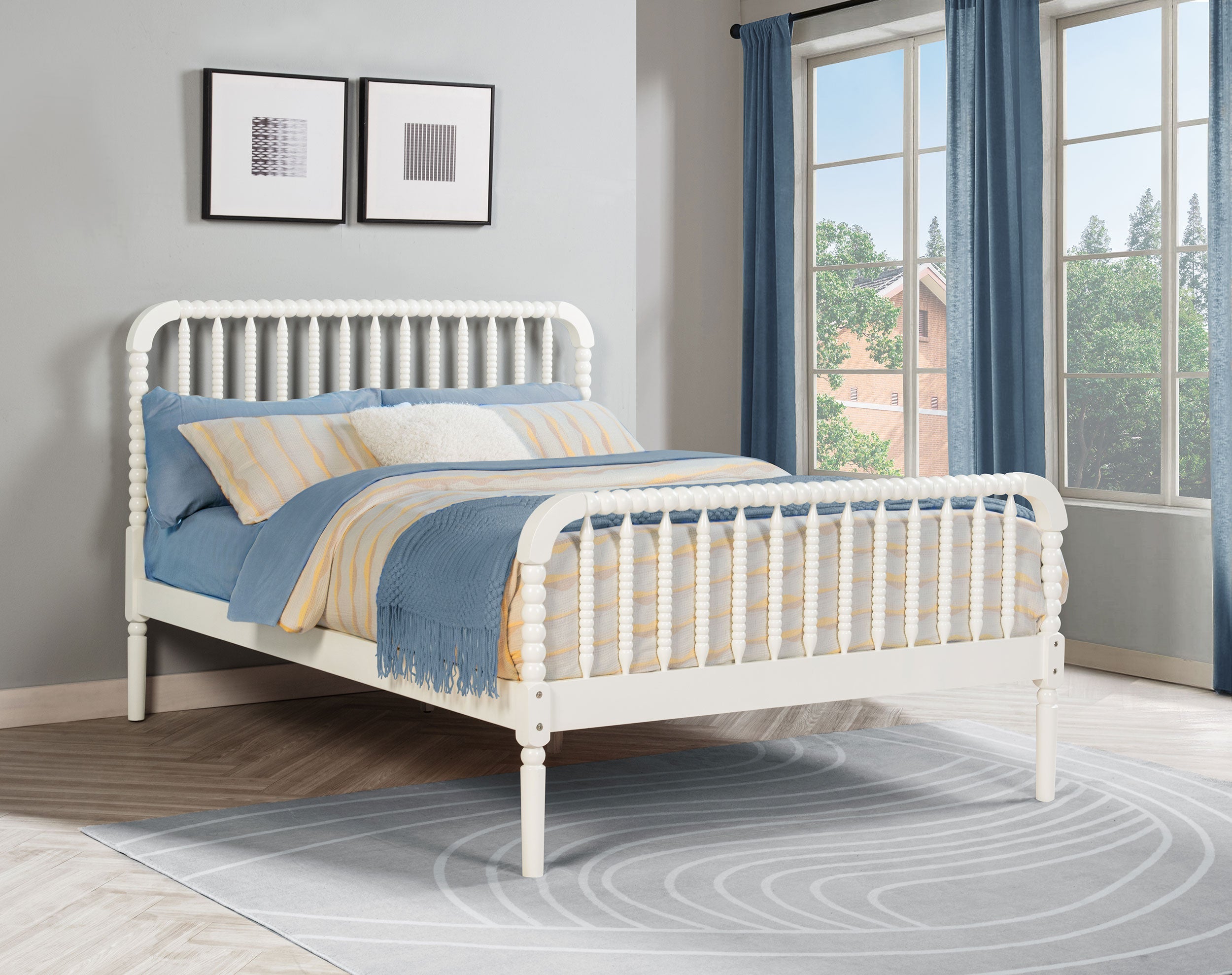 Jones Wood Open Frame Bed White