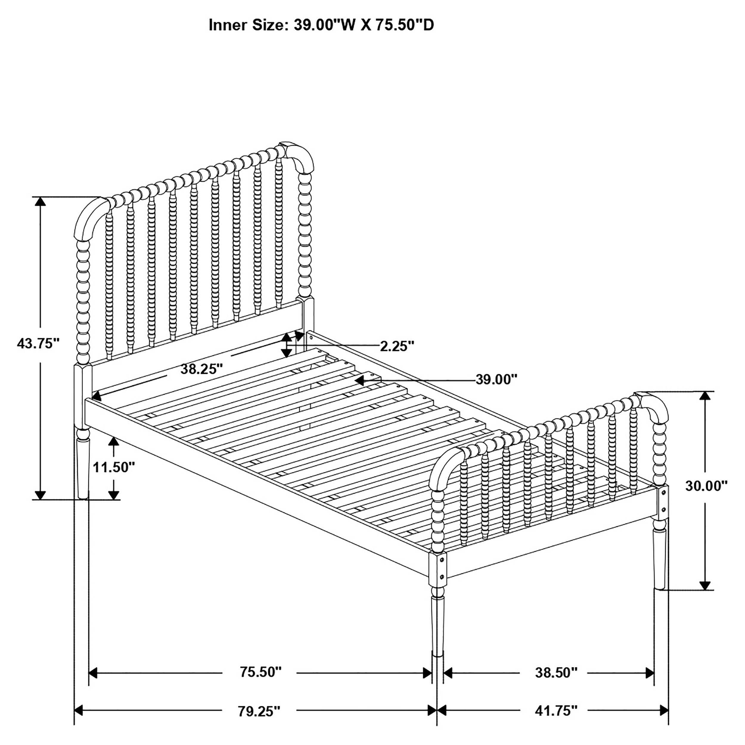 Jones Wood Open Frame Bed White