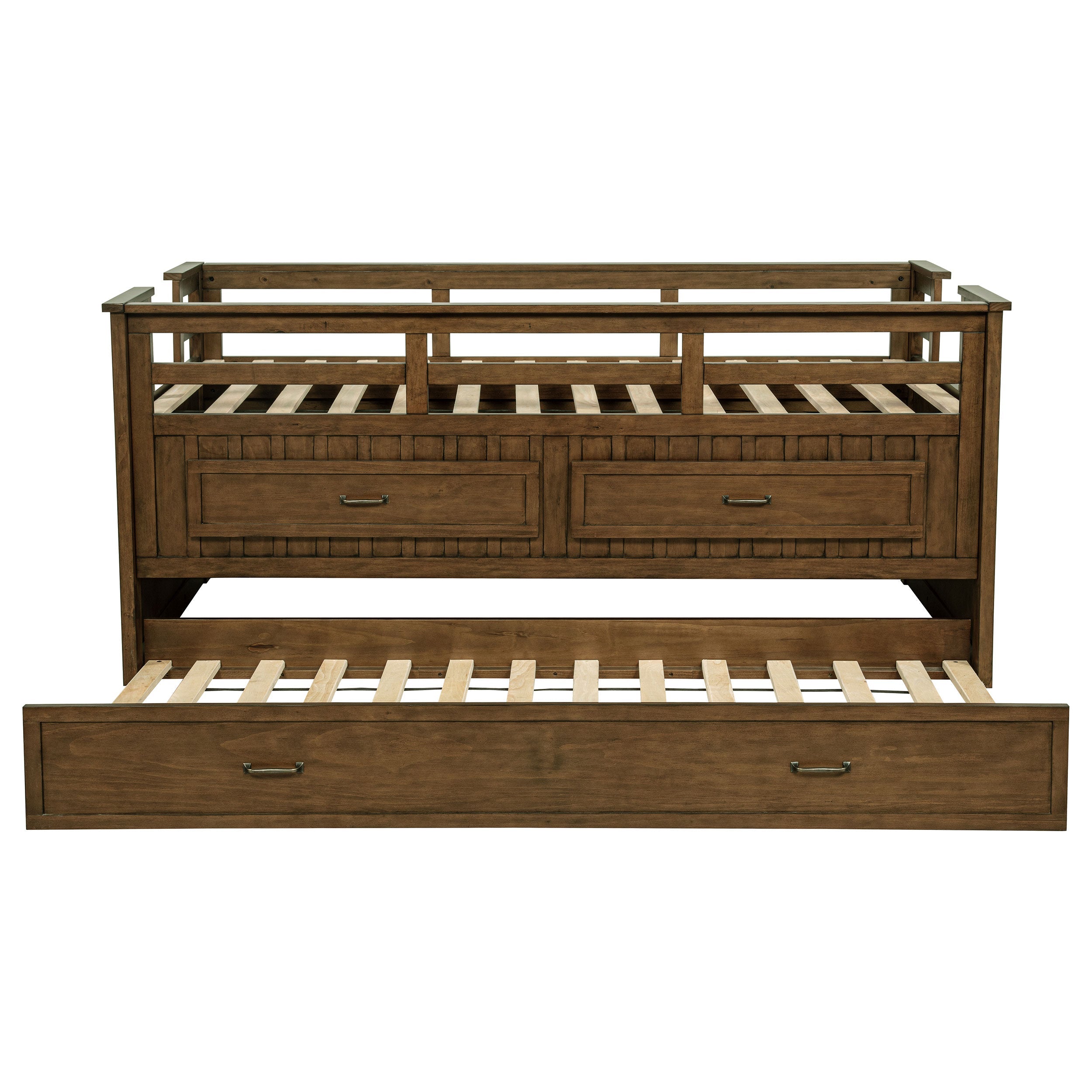 Carlsbad Wood Captains Bed With Trundle Medium Brown