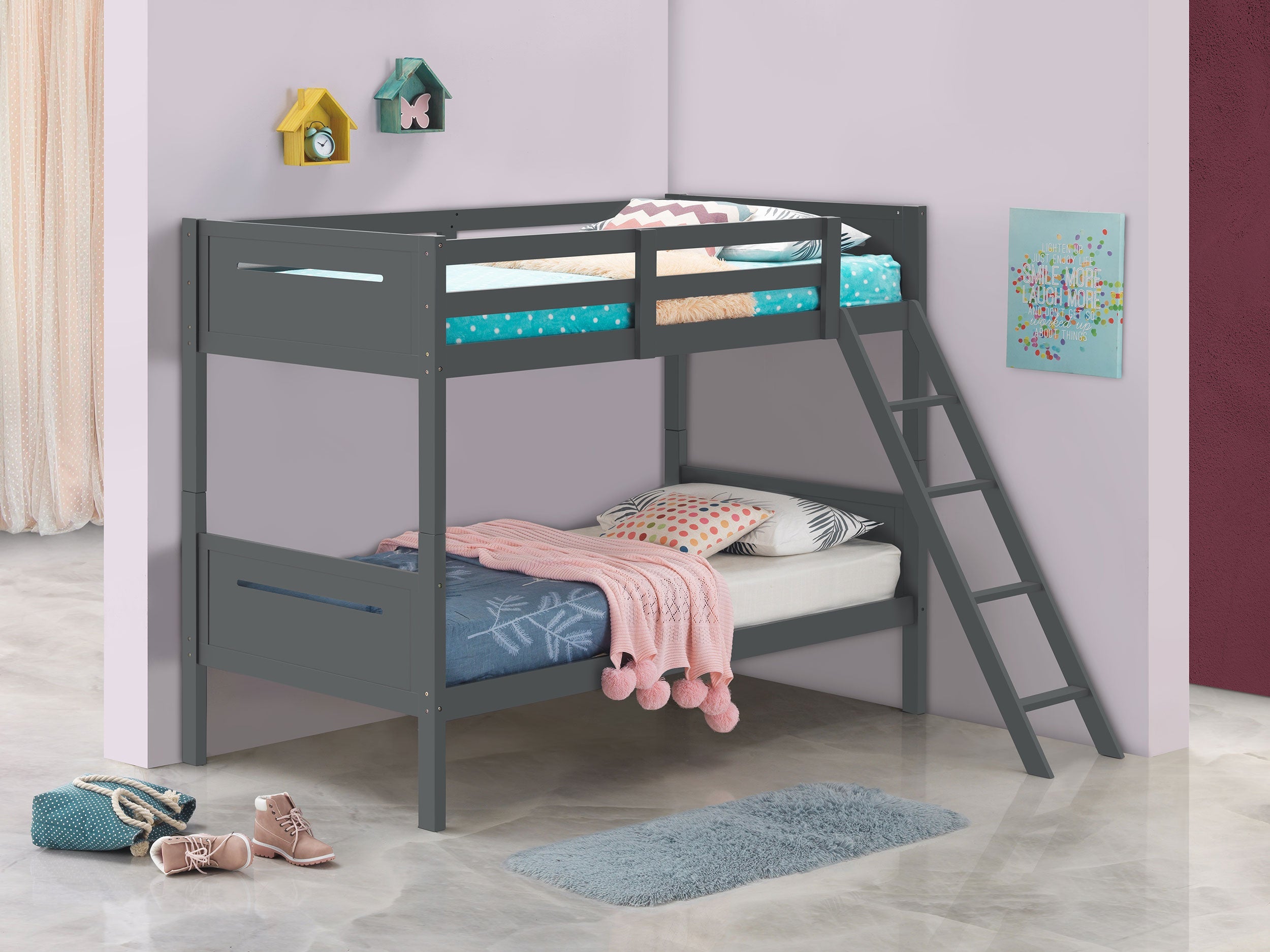 Littleton Wood Over Bunk Bed Black