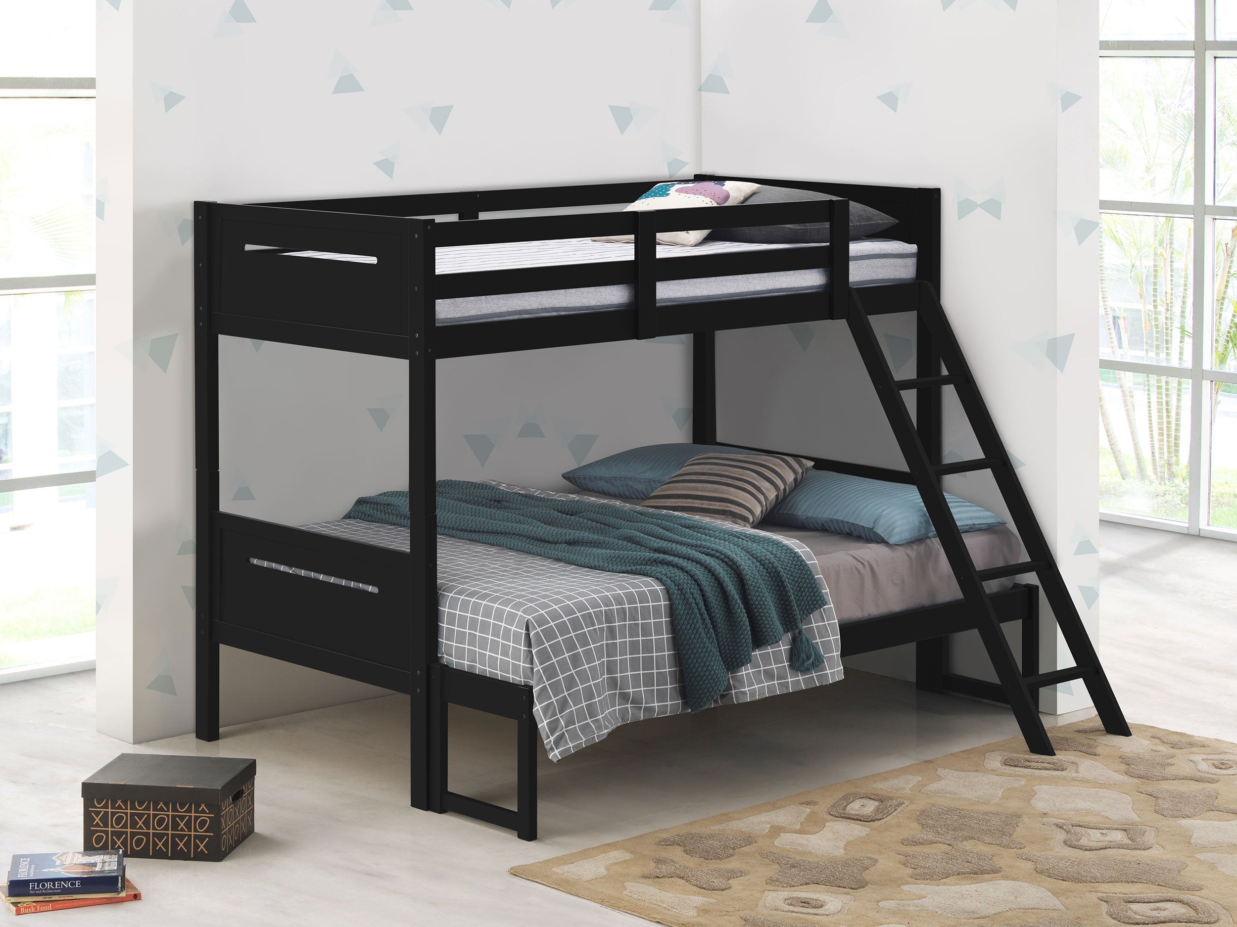 Littleton Wood Over Bunk Bed Black
