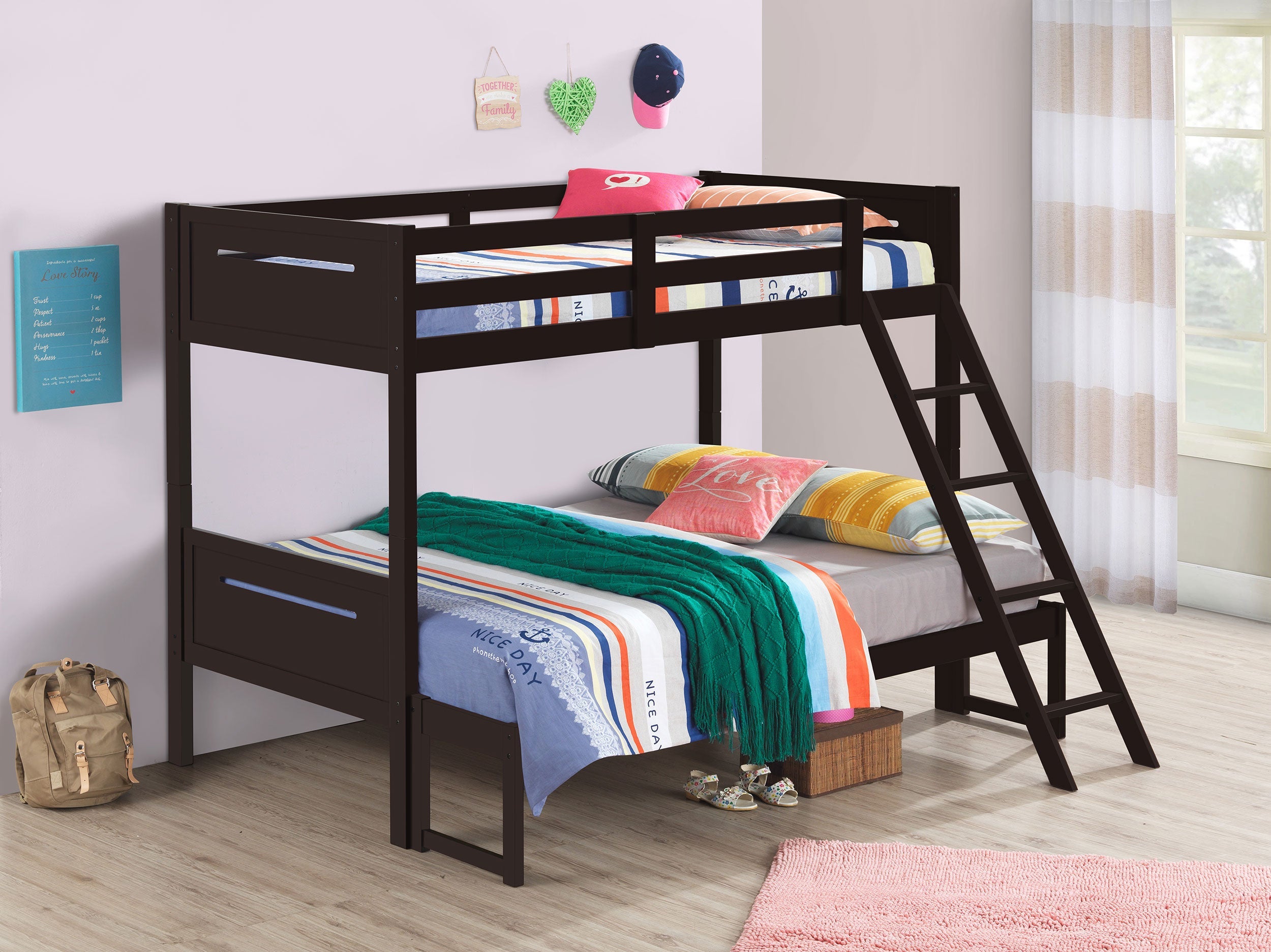 Littleton Wood Over Bunk Bed Black