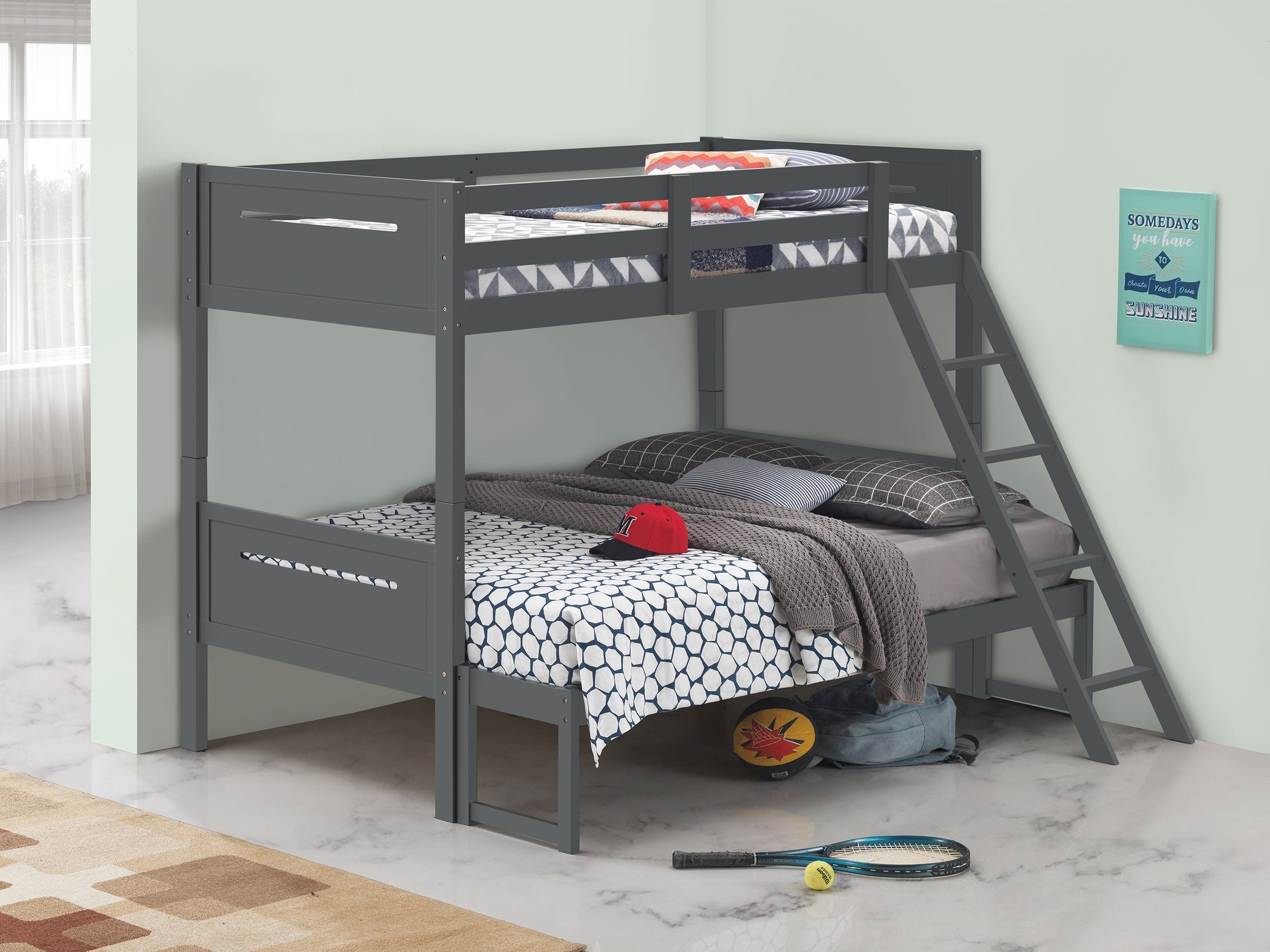 Littleton Wood Over Bunk Bed Black