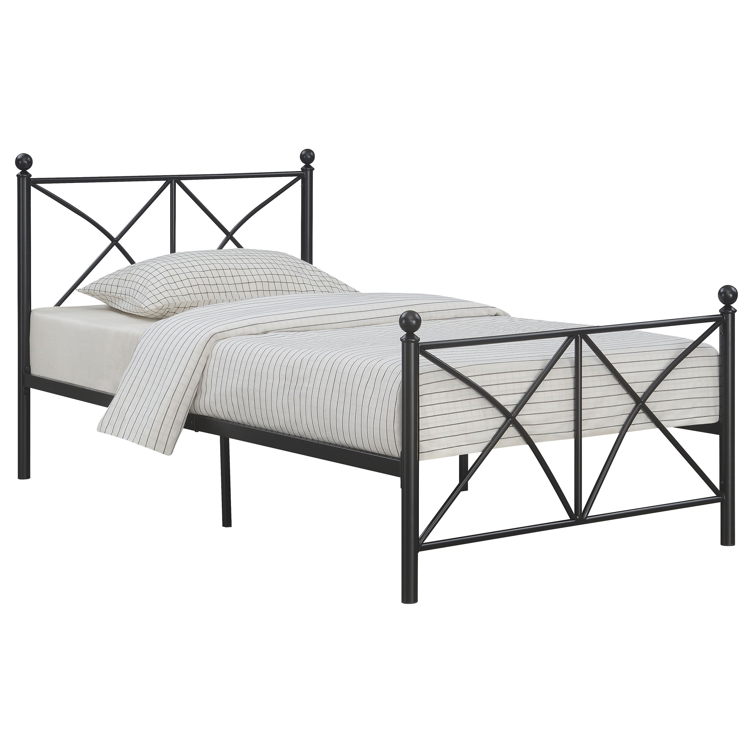 Hart Metal Open Frame Bed Matte Black