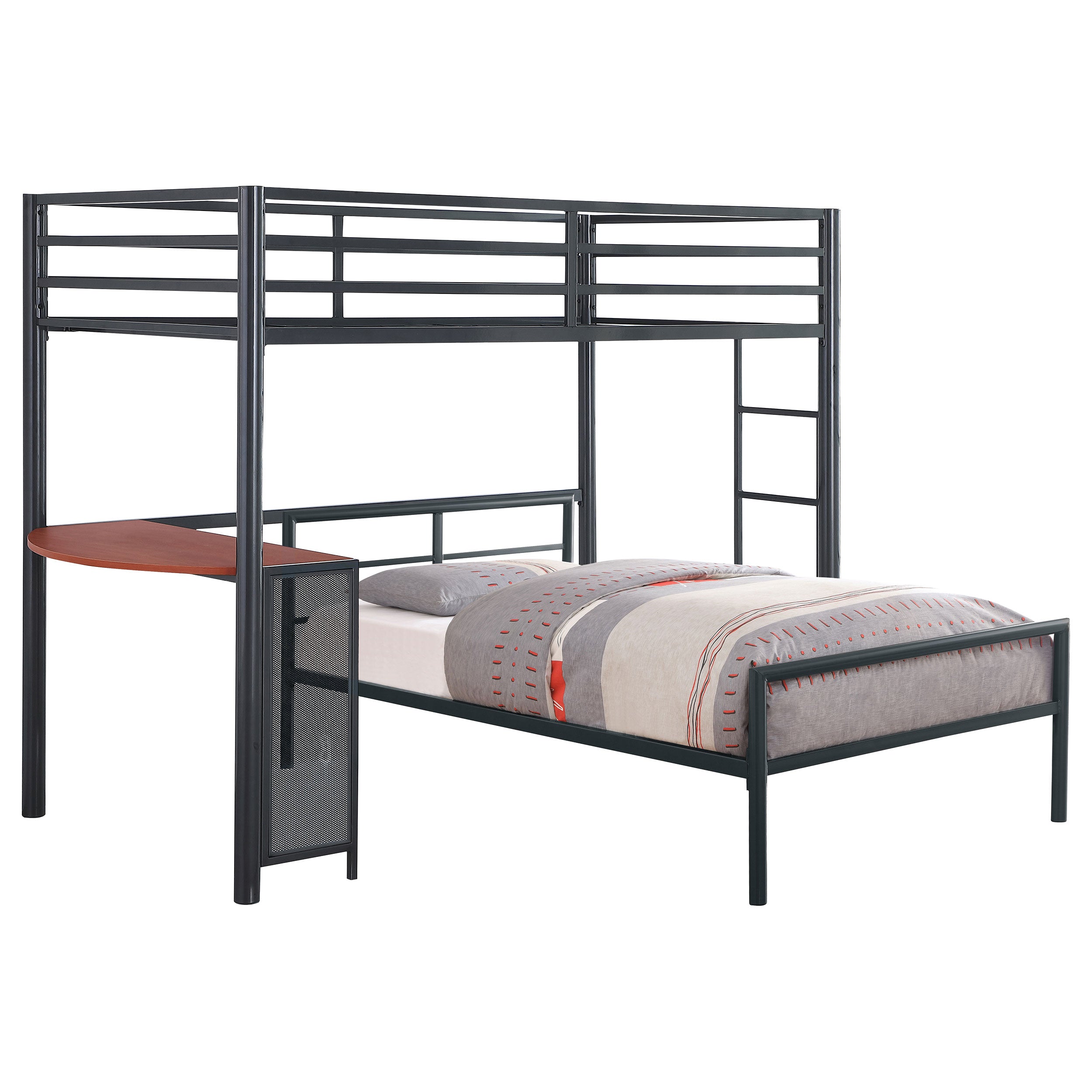 Fisher Over Workstation Loft Bed Set Gunmetal