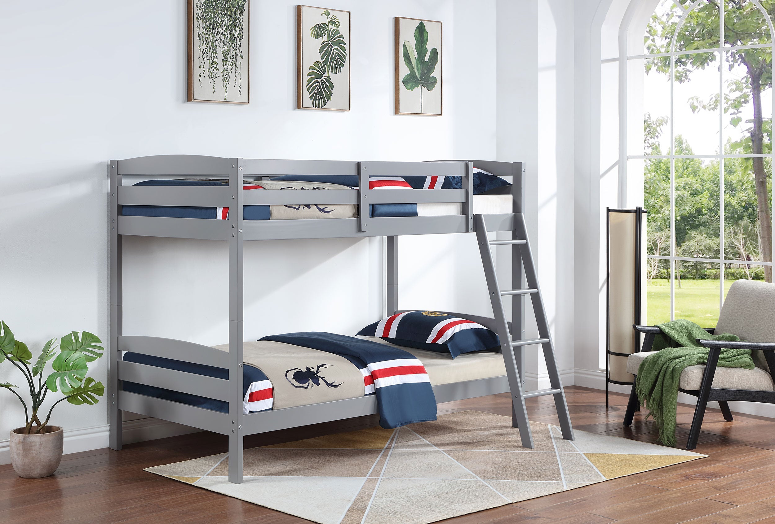 Rhea Wood Over Bunk Bed Grey