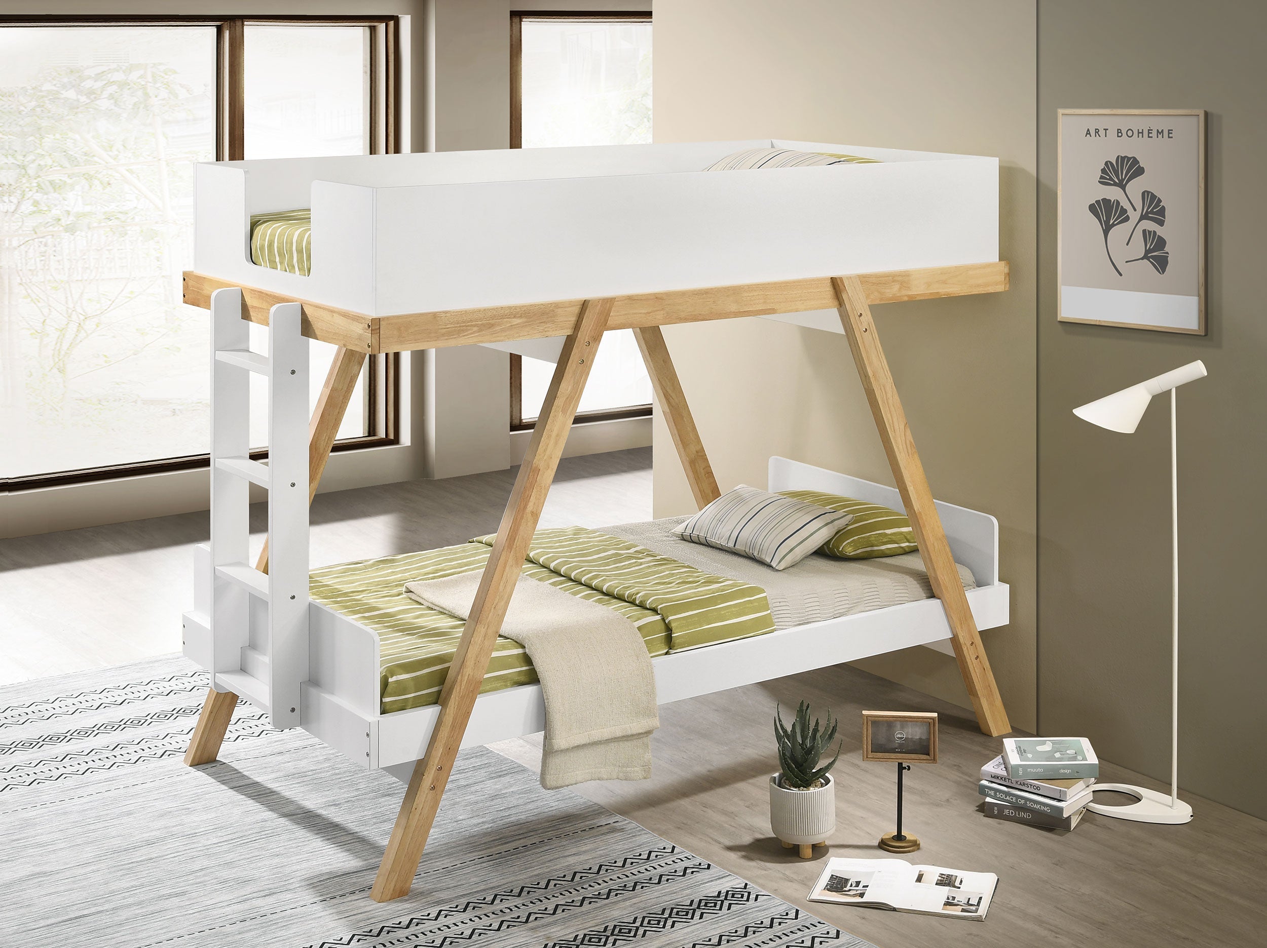 Frankie Over Bunk Bed with 7-inch Mattresses Blue