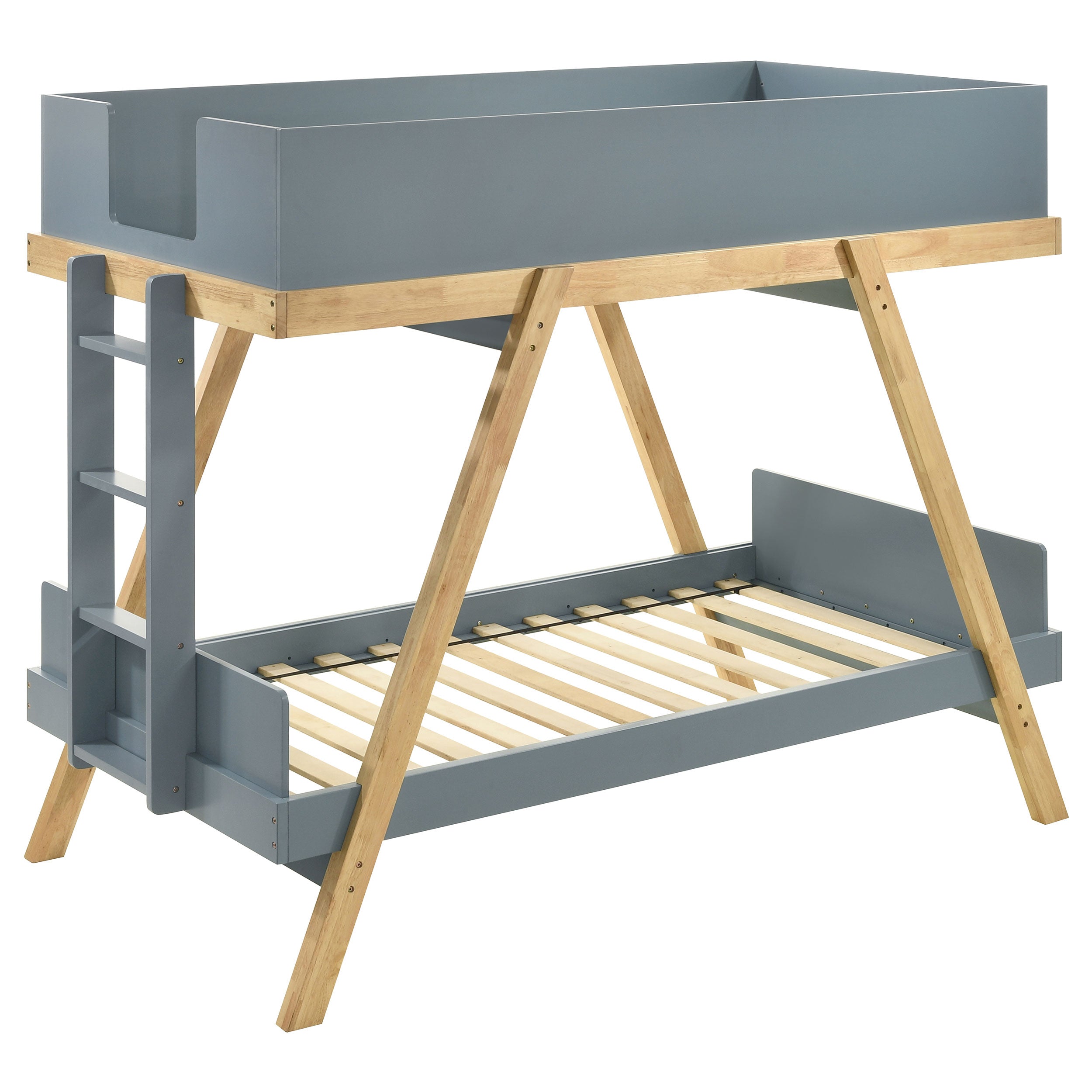 Frankie Wood Over Bunk Bed Blue and Natural
