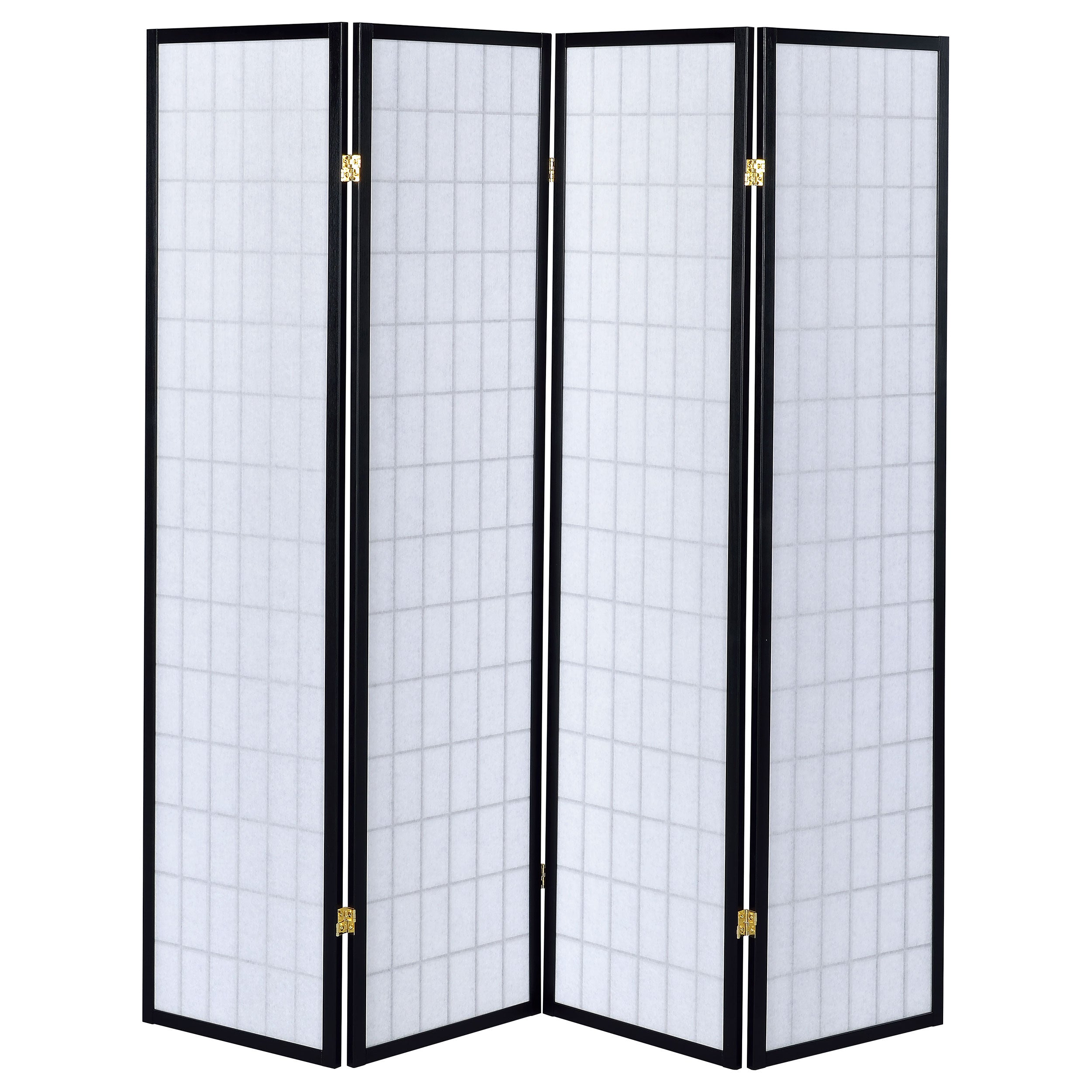 Roberto 4-Panel Room Divider Folding Shoji Screen Black
