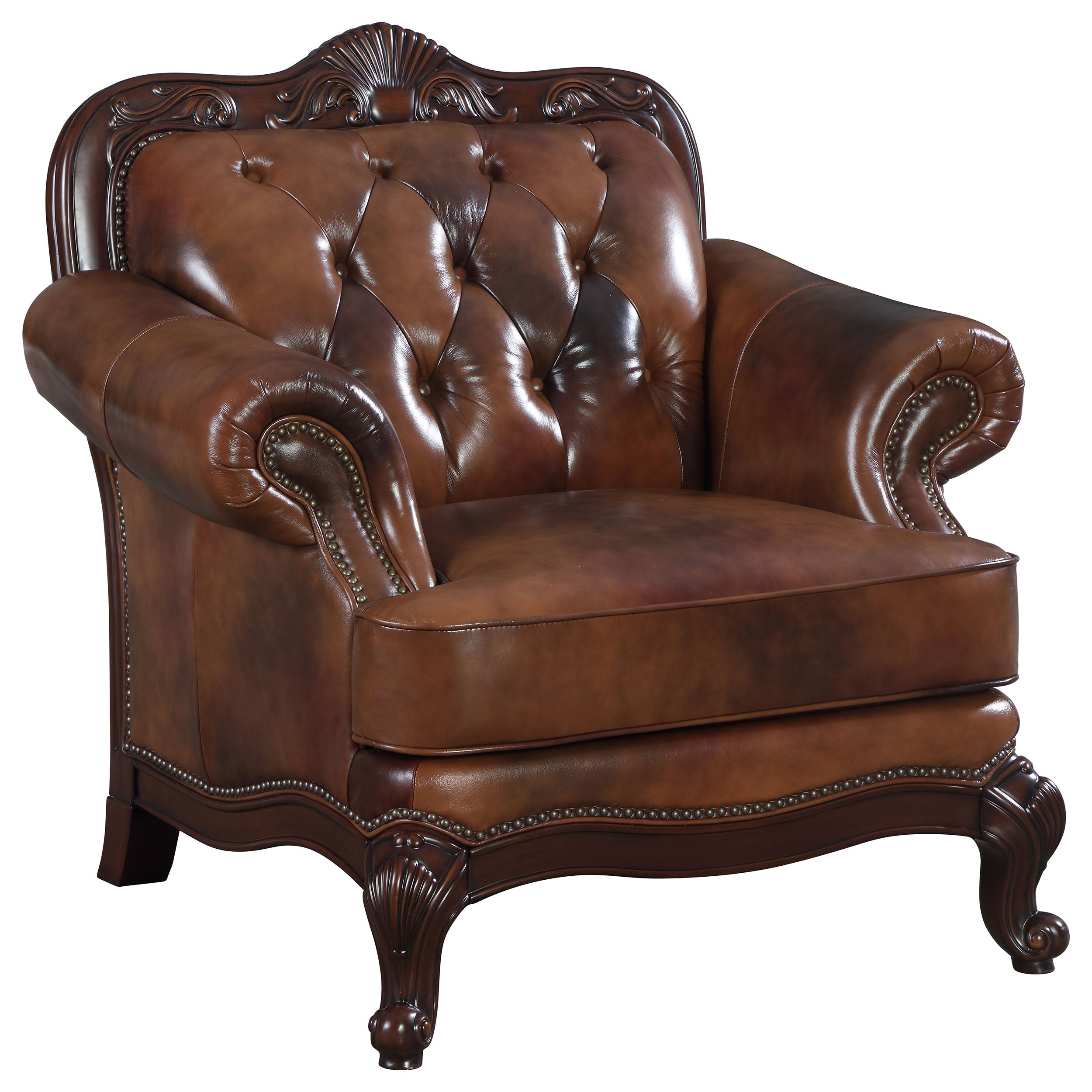 Victoria Leather Upholstered Sofa Set Brown
