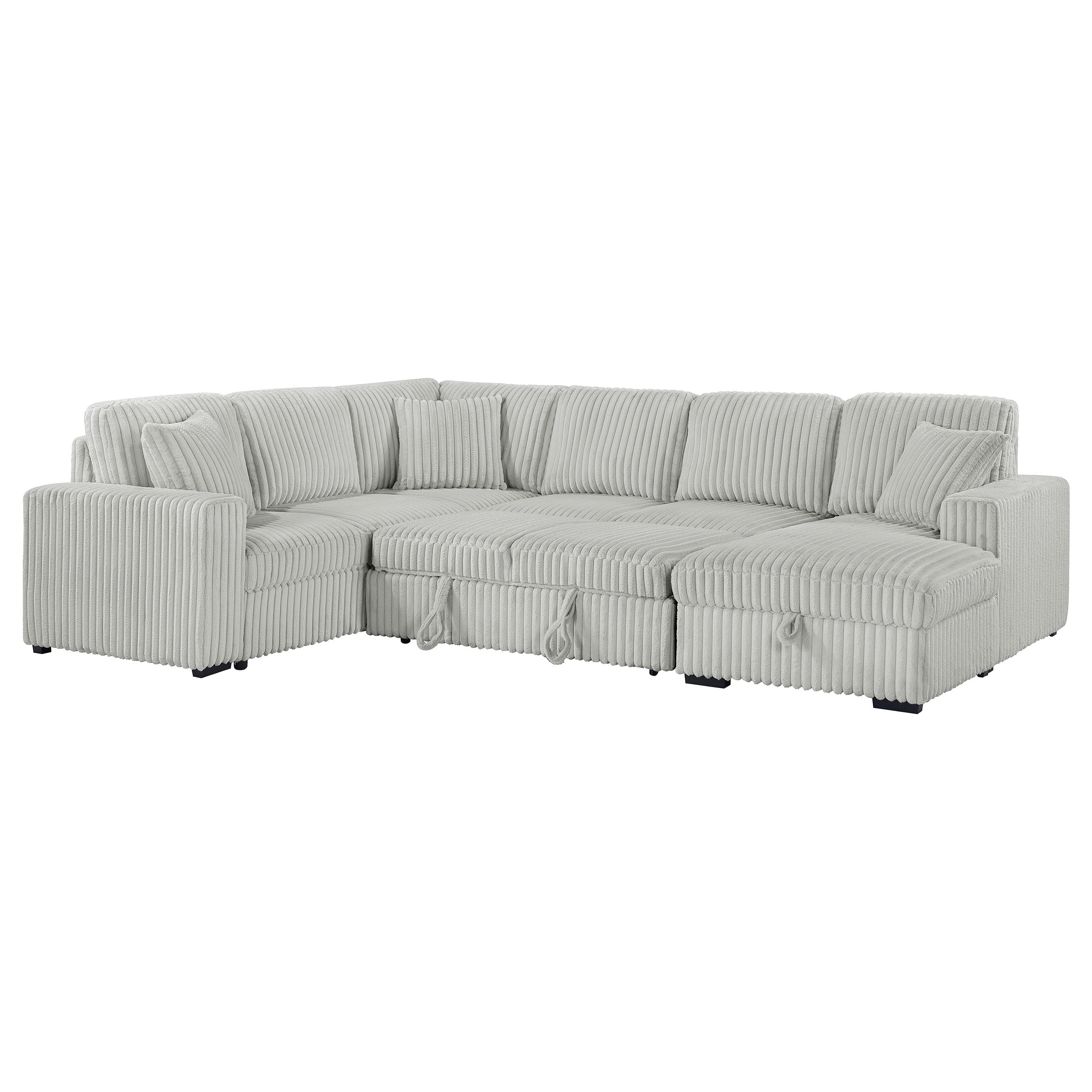David Upholstered Reclining Sectional Sofa Smoke