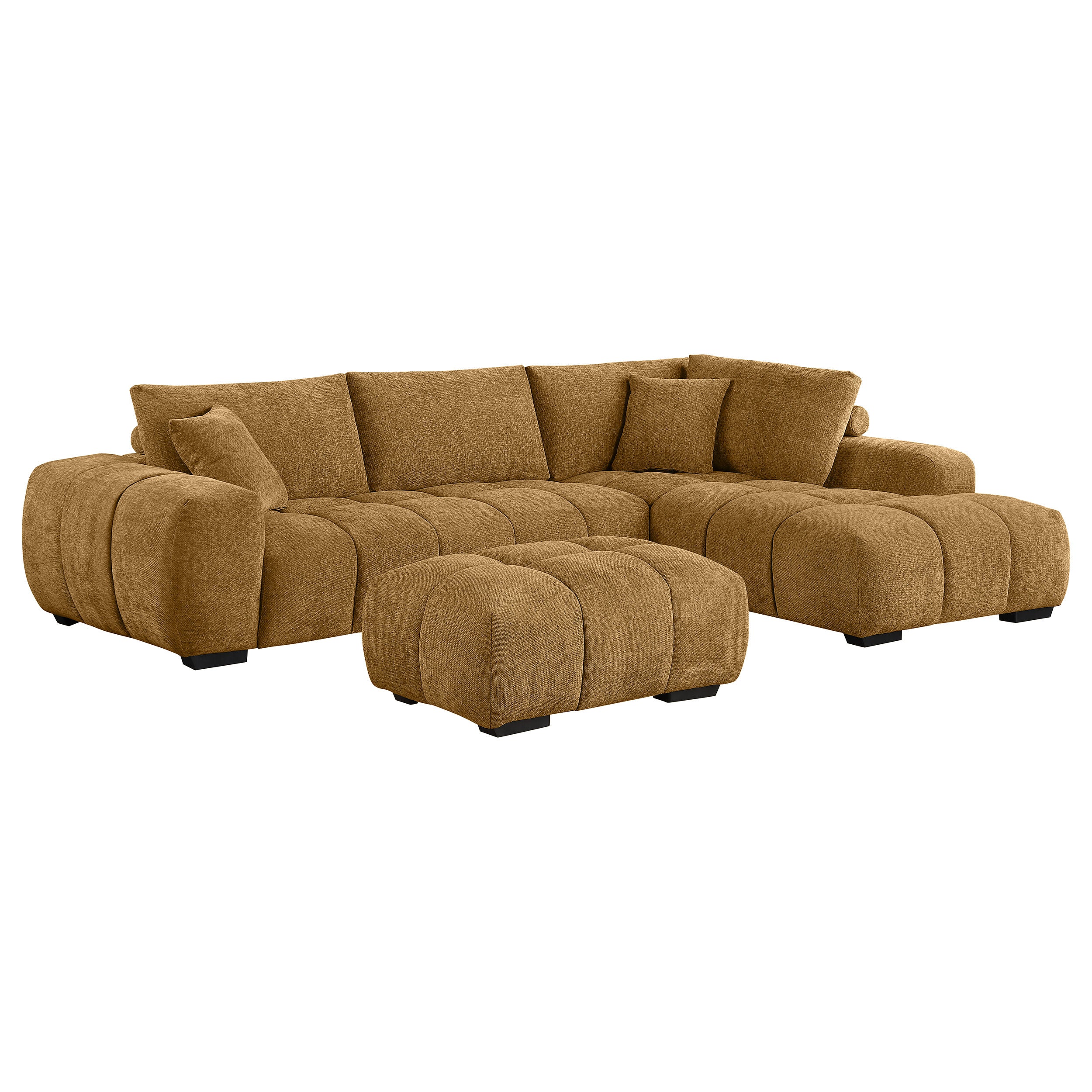 Camacho Upholstered Chaise Sectional Sofa Amber