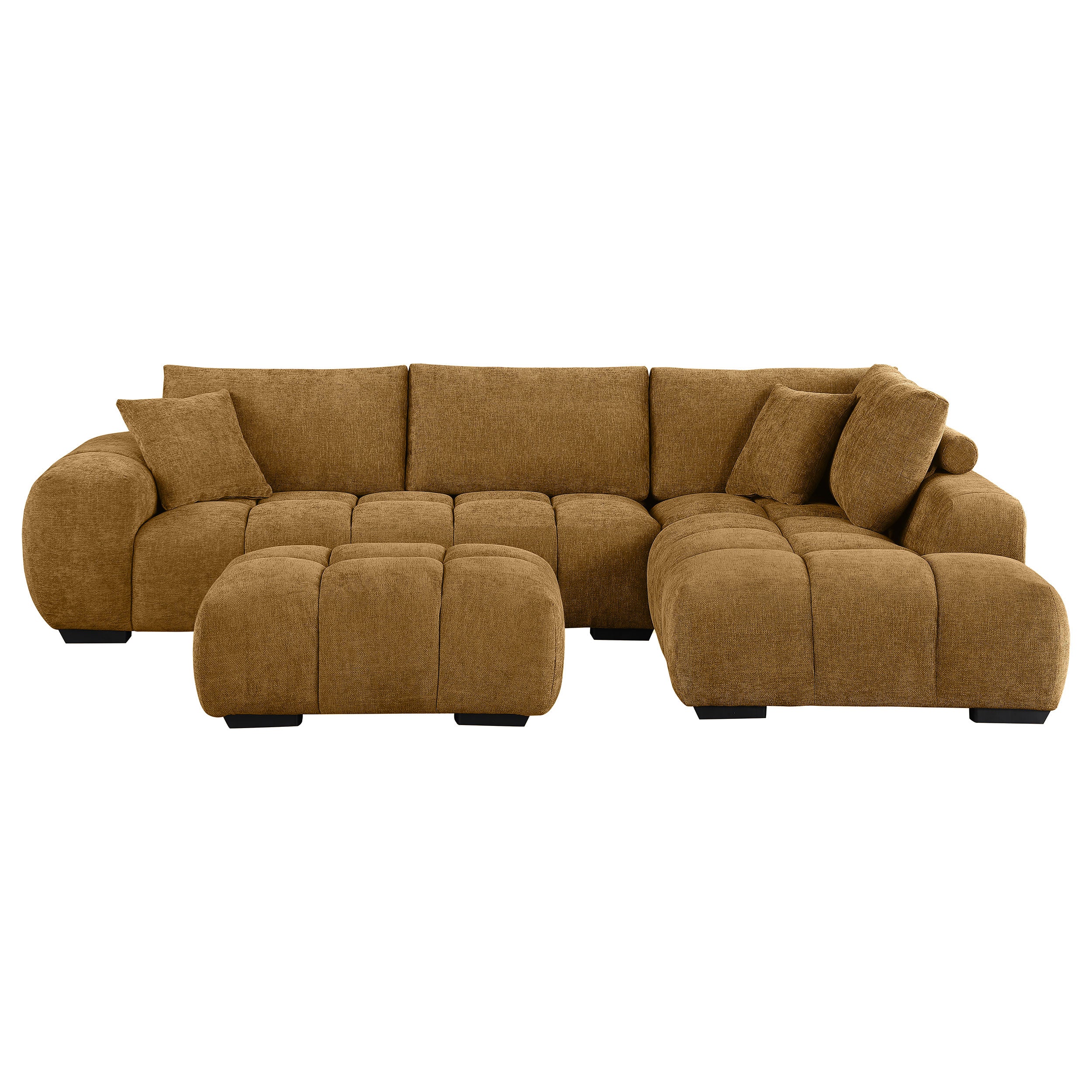 Camacho Upholstered Chaise Sectional Sofa Amber
