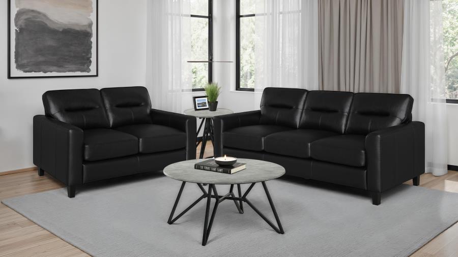 Scotland Faux Leather Upholstered Sofa Set