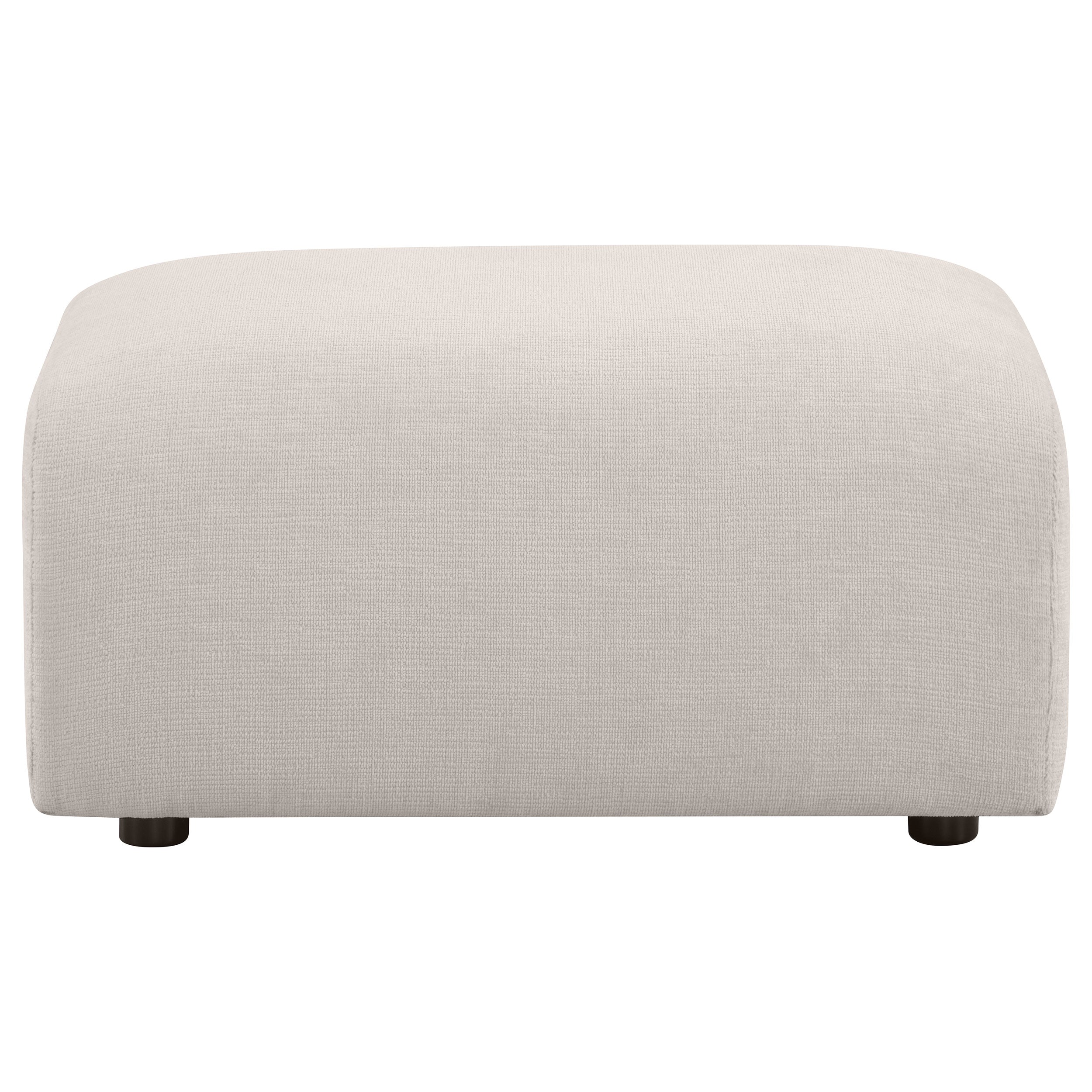 Burnett Chenille Upholstered Ottoman Ivory