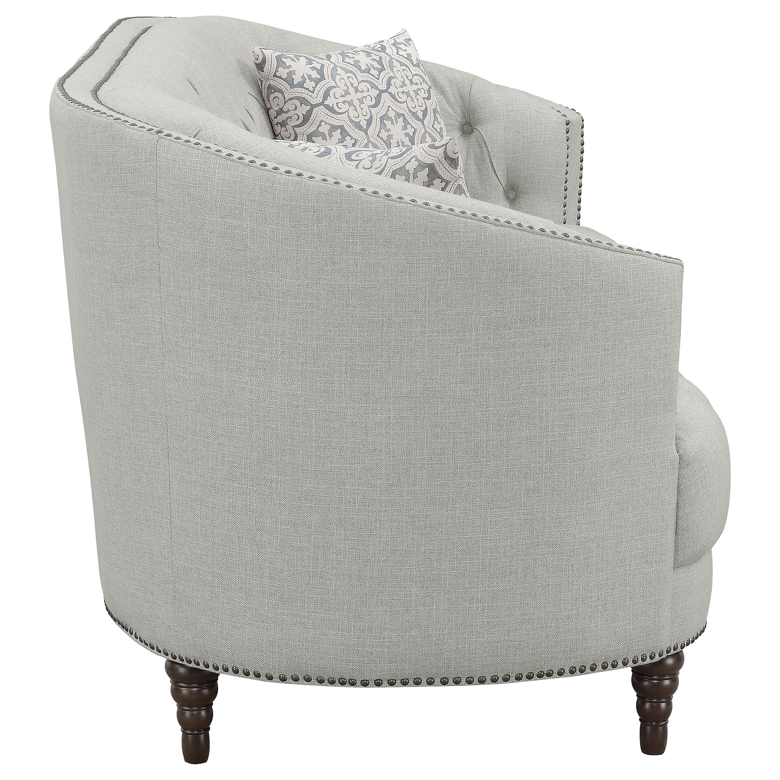 Avonlea Upholstered Sloped Arm Sofa Set Grey Fabric