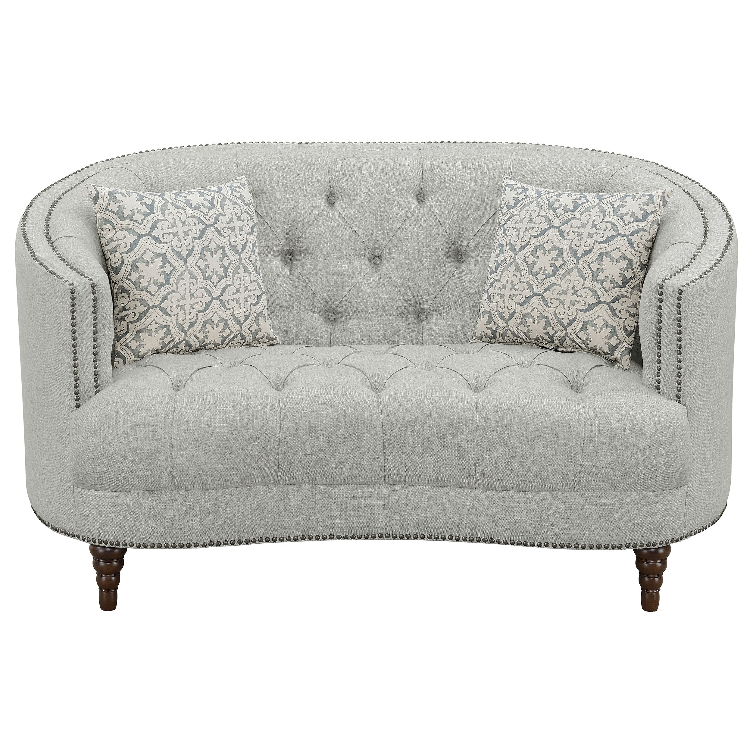 Avonlea Upholstered Sloped Arm Sofa Set Grey Fabric