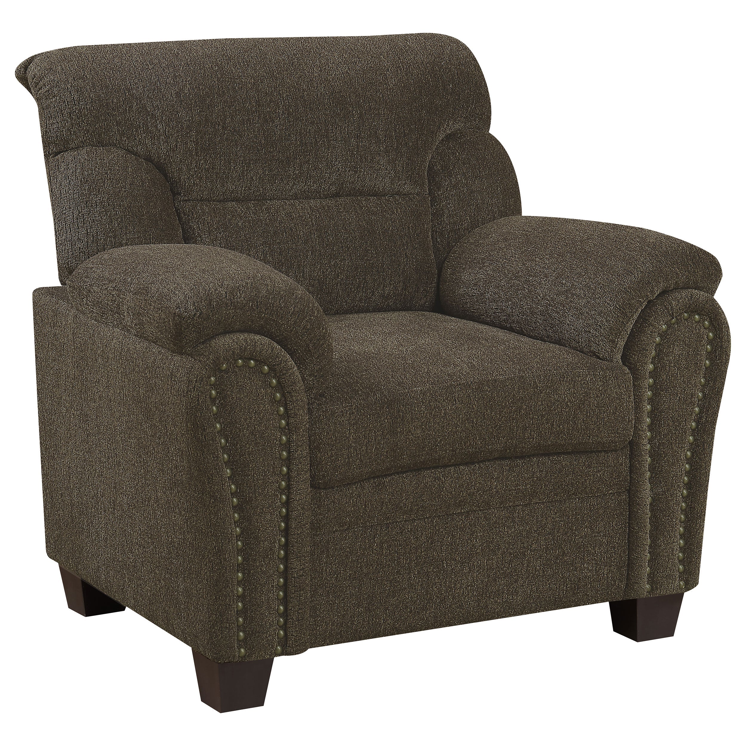 Clementine Upholstered Padded Arm Sofa Set Brown