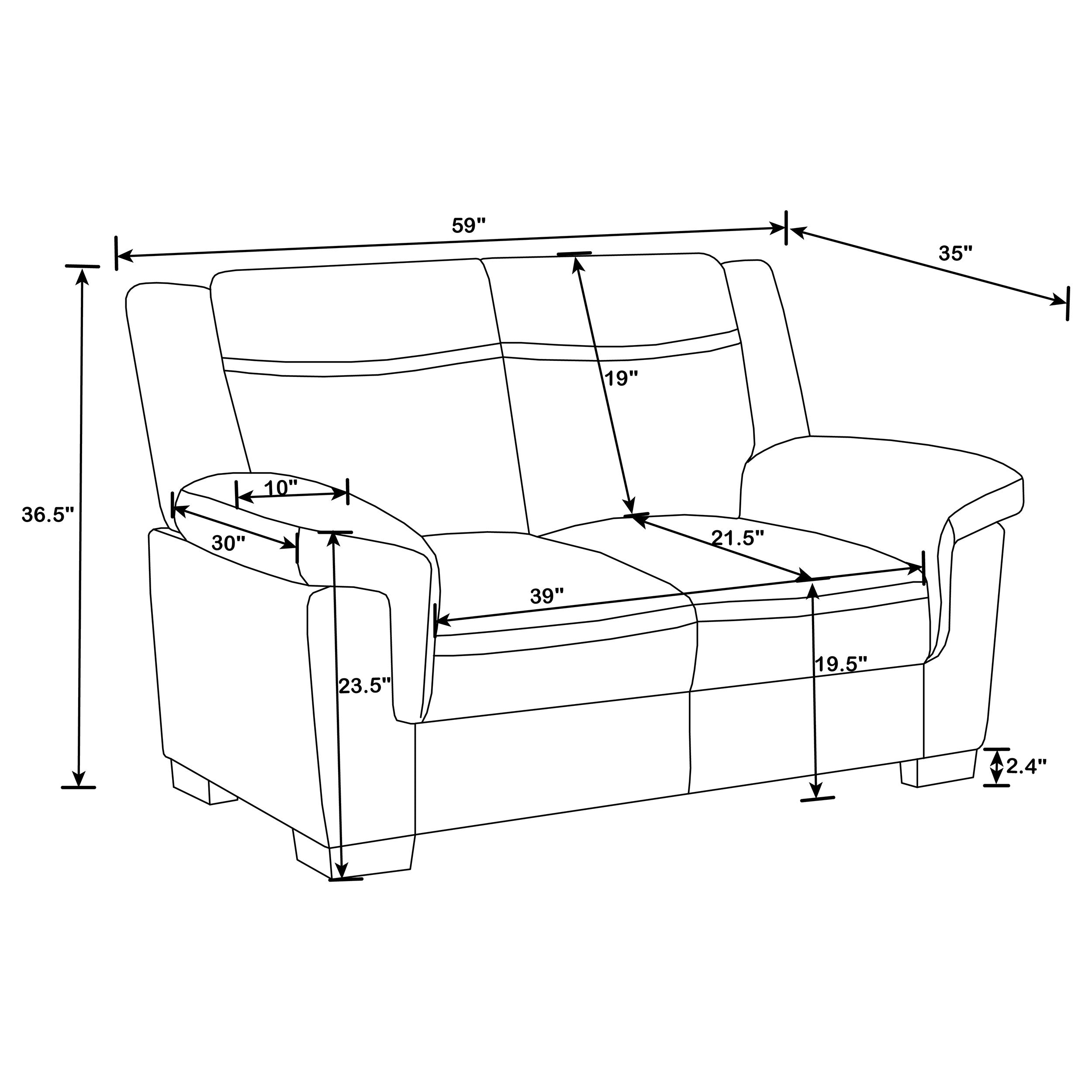 Arabella Upholstered Padded Arm Sofa Set Grey