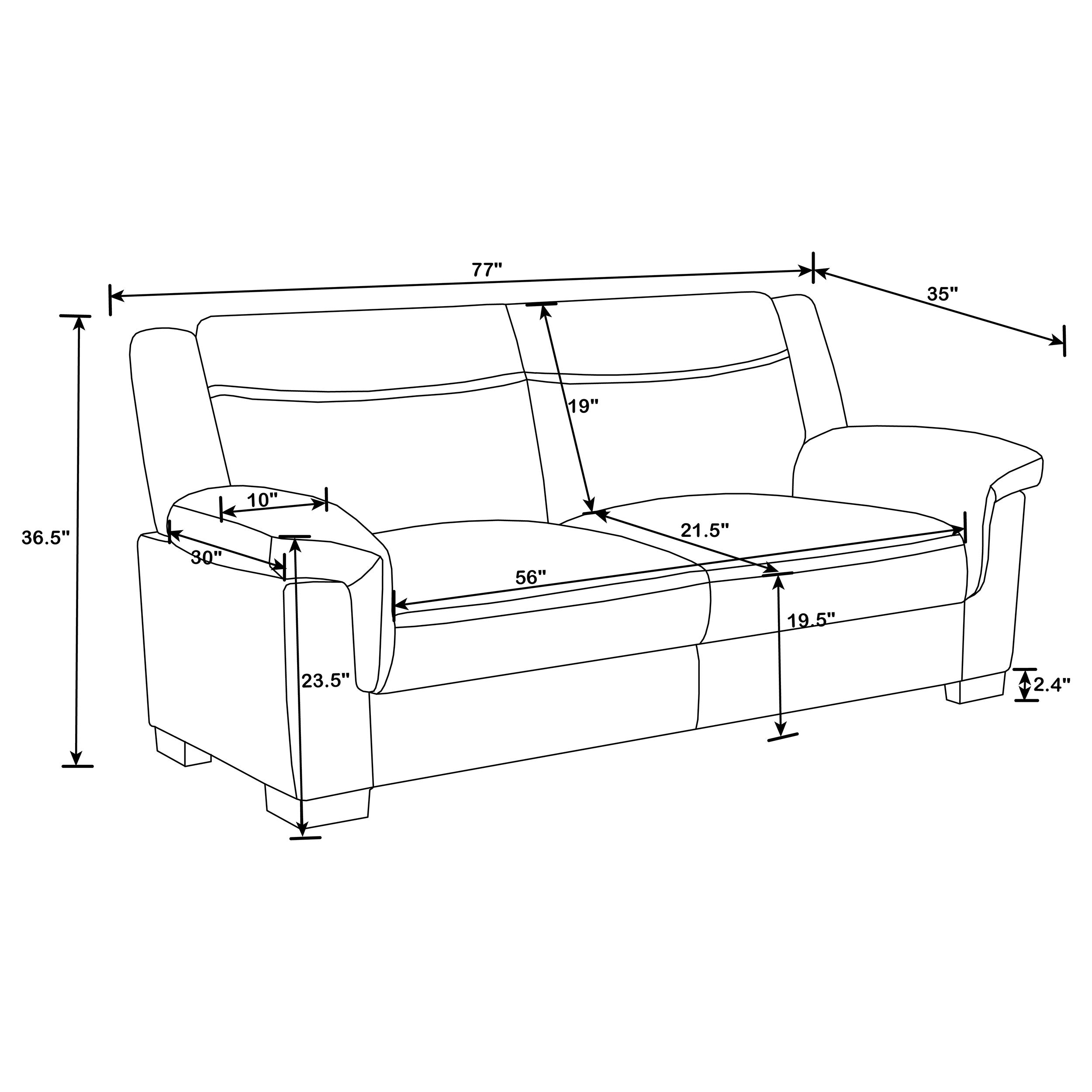 Arabella Upholstered Padded Arm Sofa Set Grey