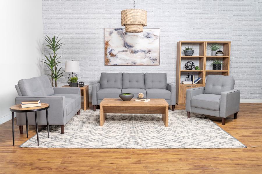 Bowen Upholstered Track Arm Tufted Sofa Set