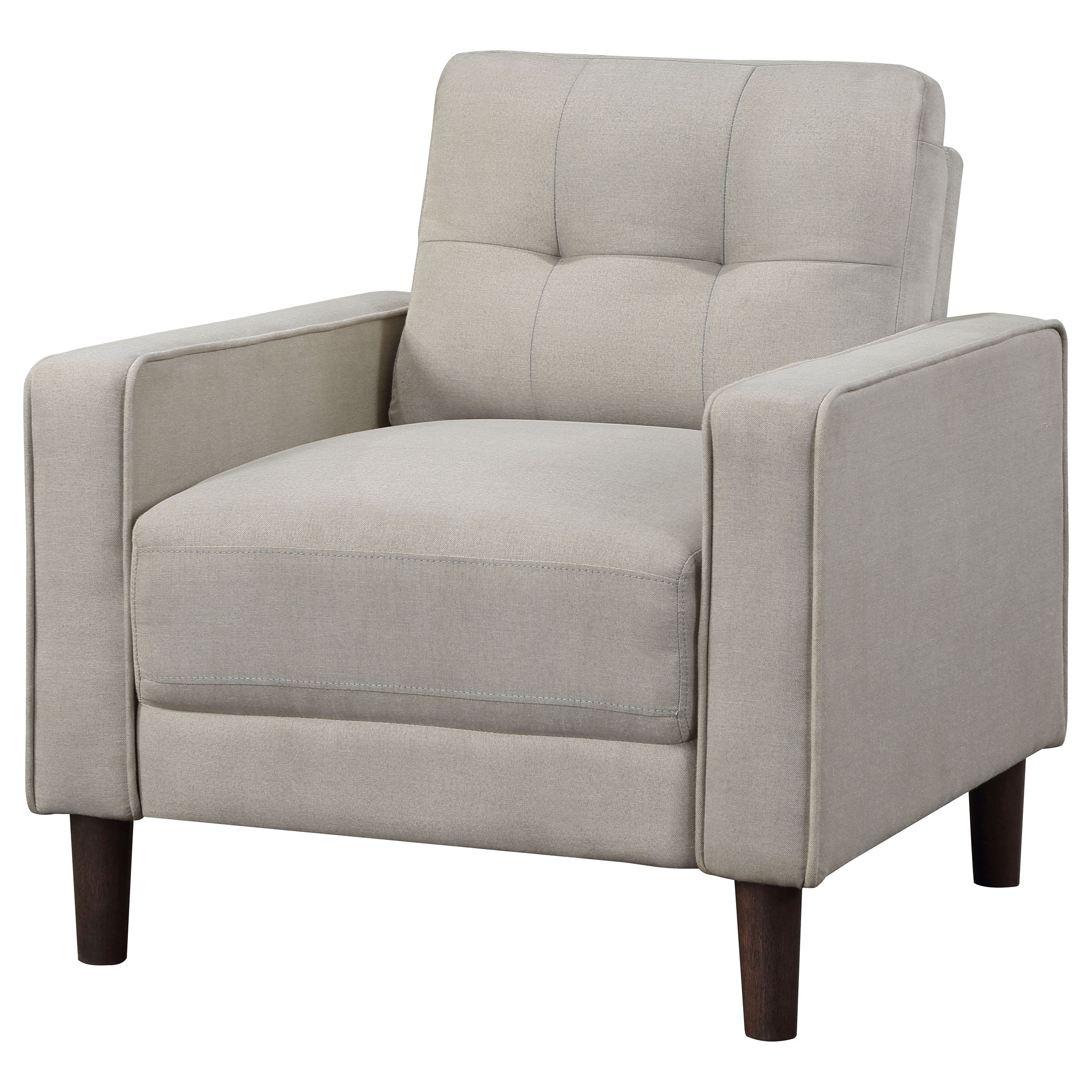 Bowen Upholstered Track Arm Tufted Accent Chair Grey