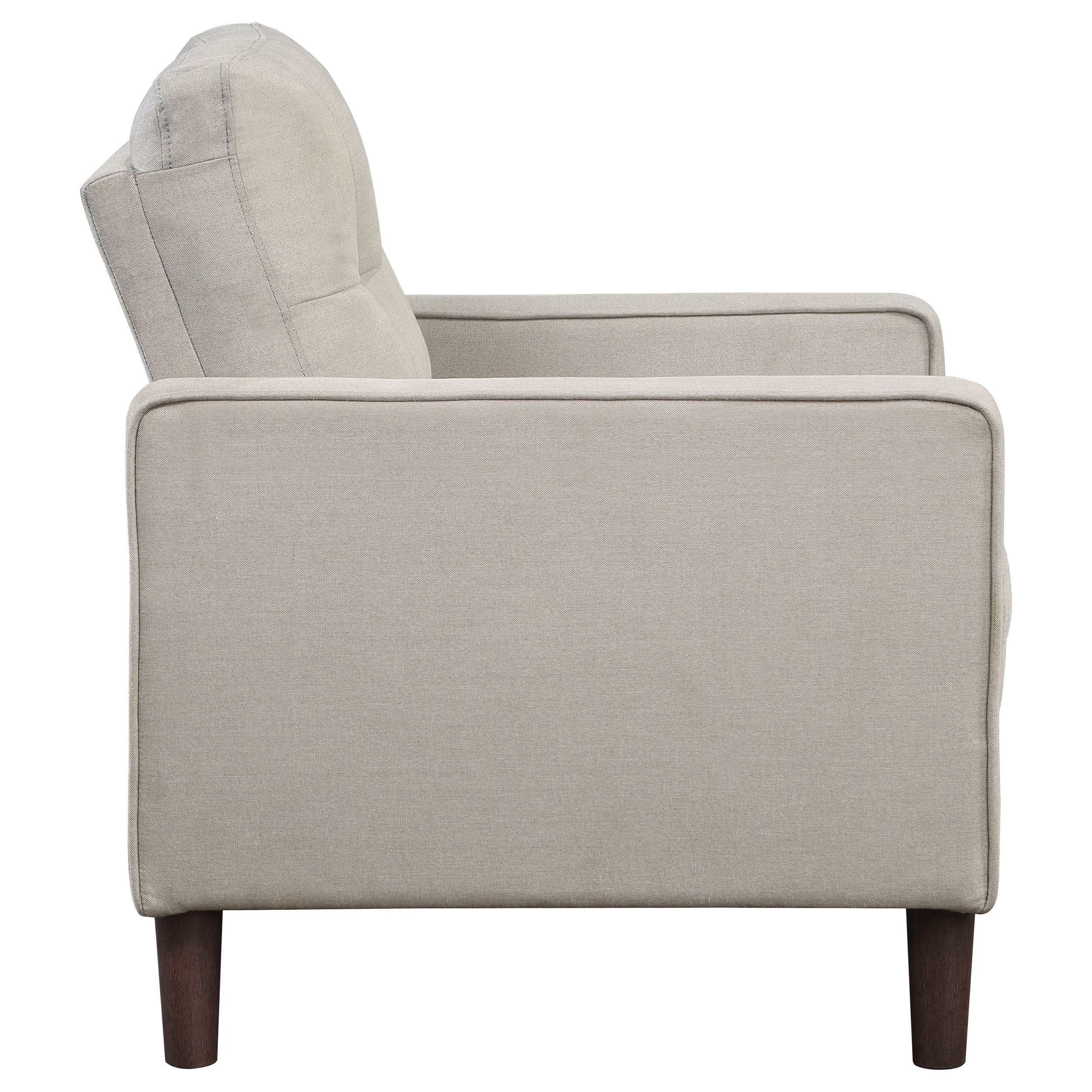 Bowen Upholstered Track Arm Tufted Accent Chair Grey