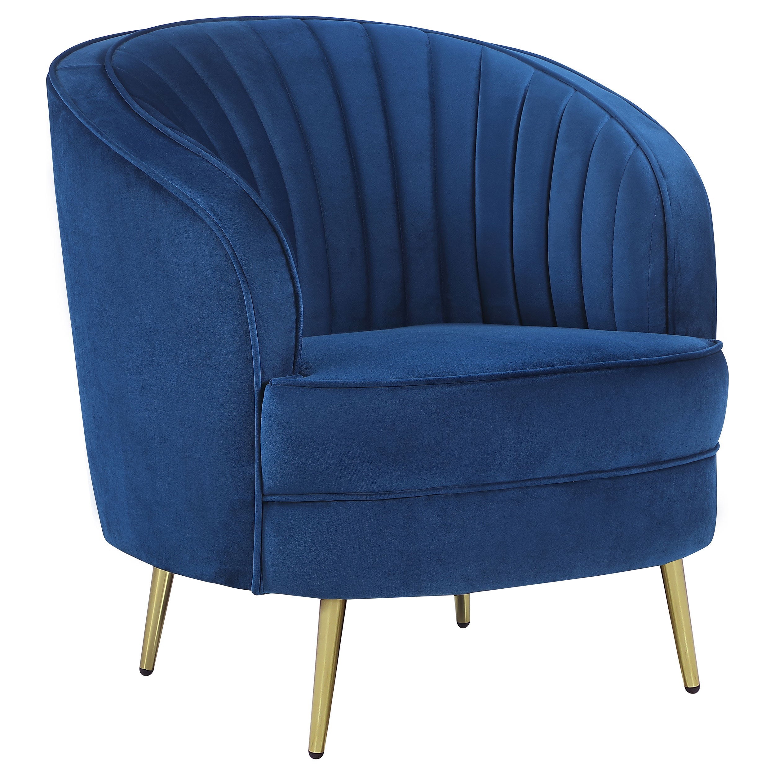 Sophia Upholstered Channel Tufted Sofa Set Blue