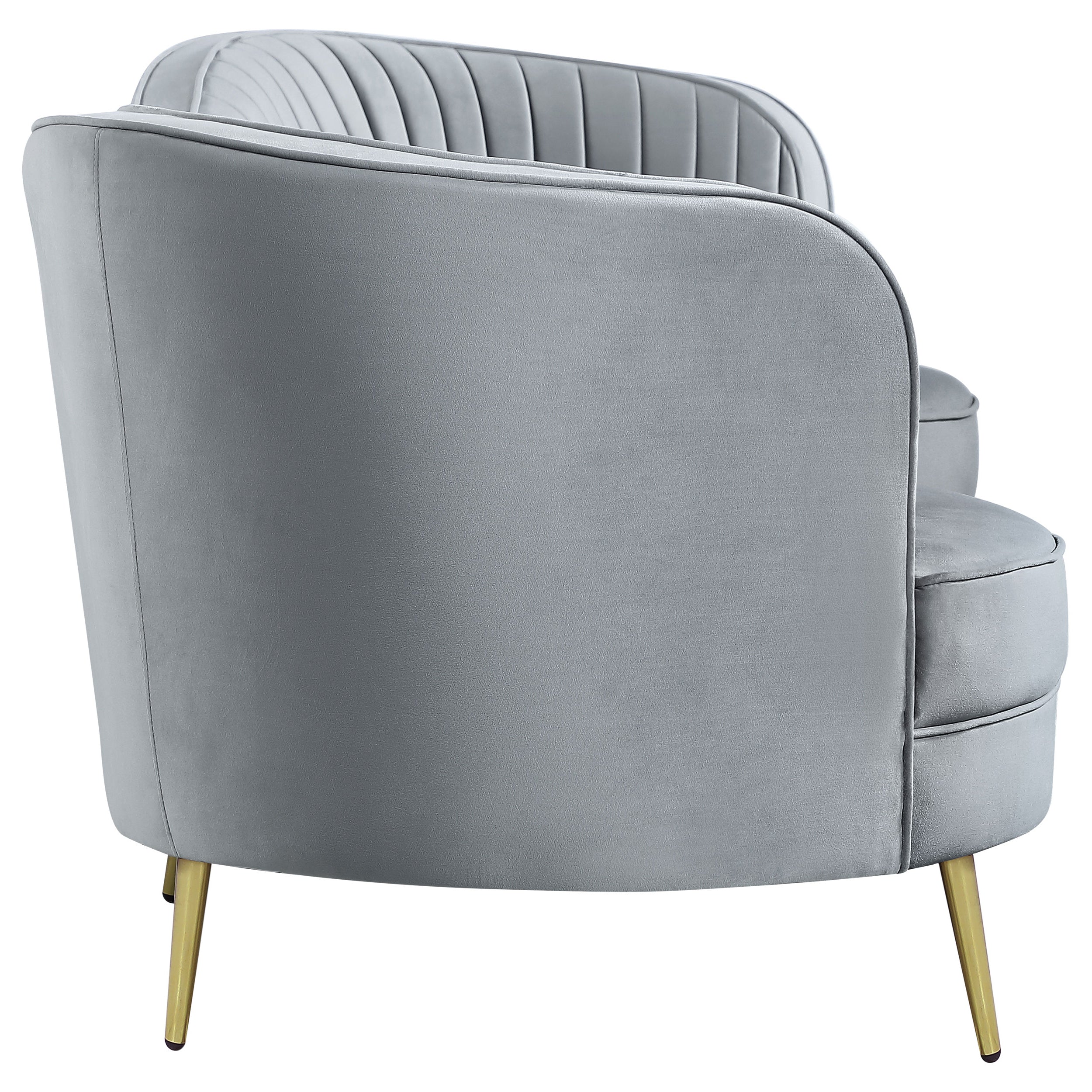 Sophia Upholstered Channel Tufted Sofa Set Blue
