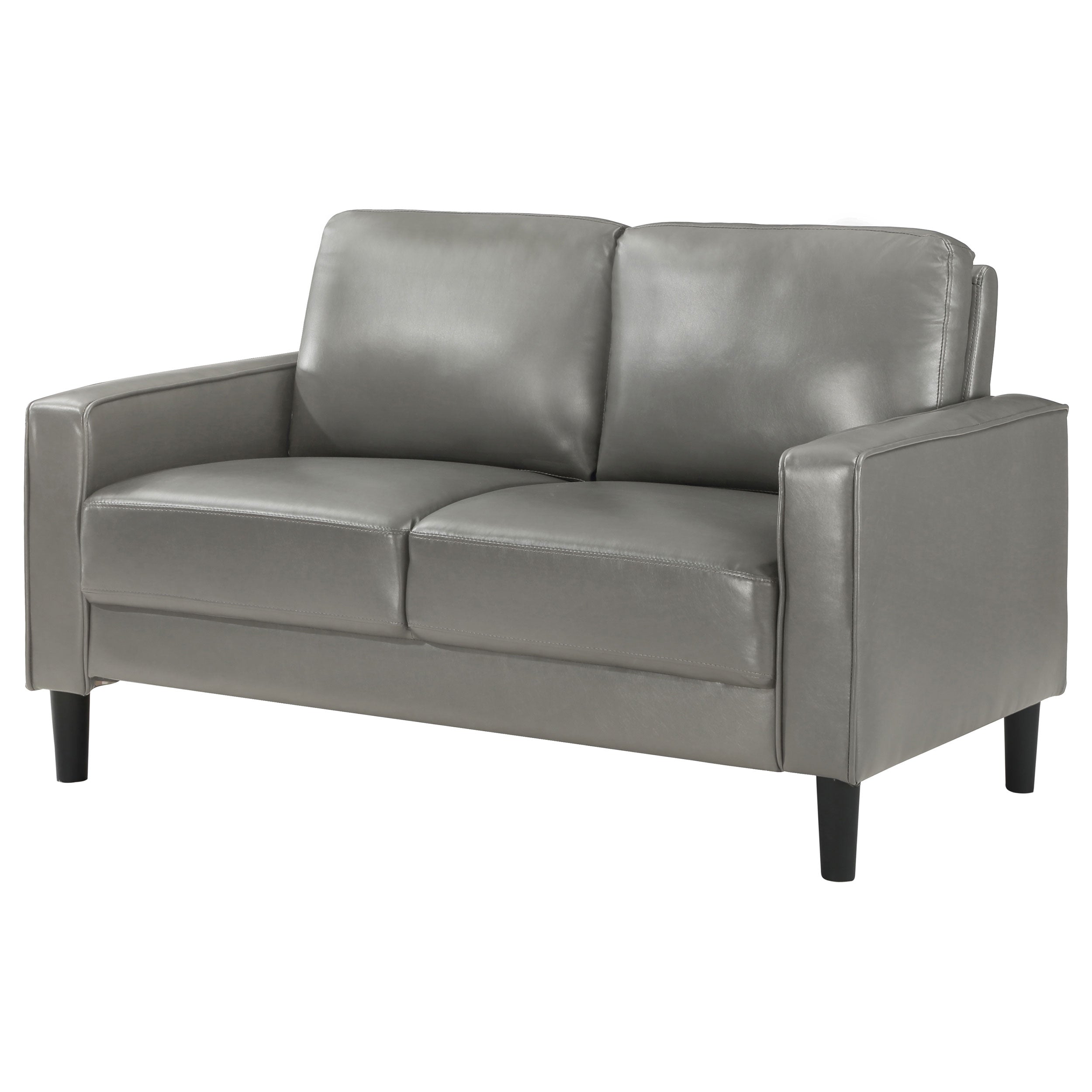 Ruth Upholstered Track Arm Loveseat Black