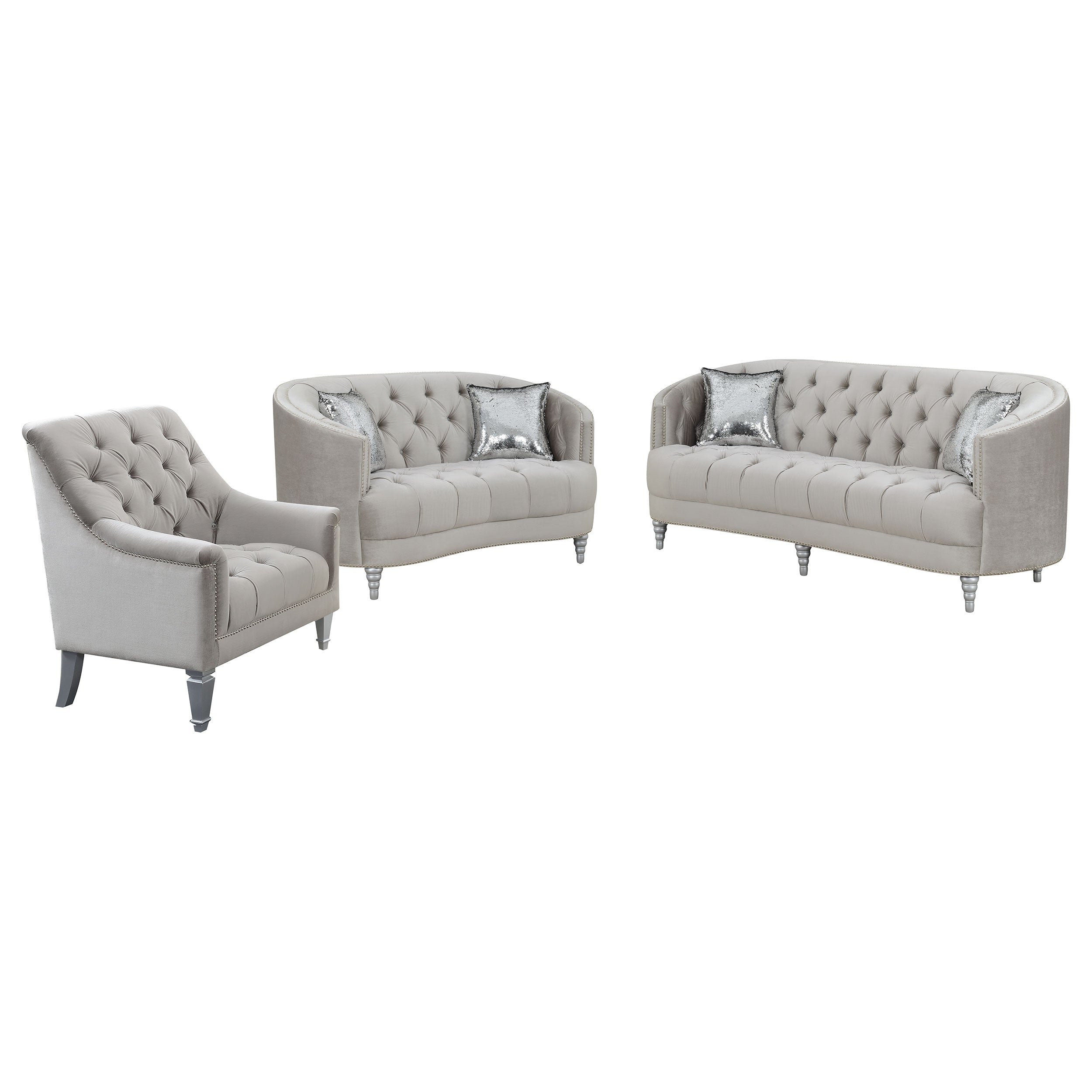 Avonlea 2-piece Tufted Living Room Set Grey