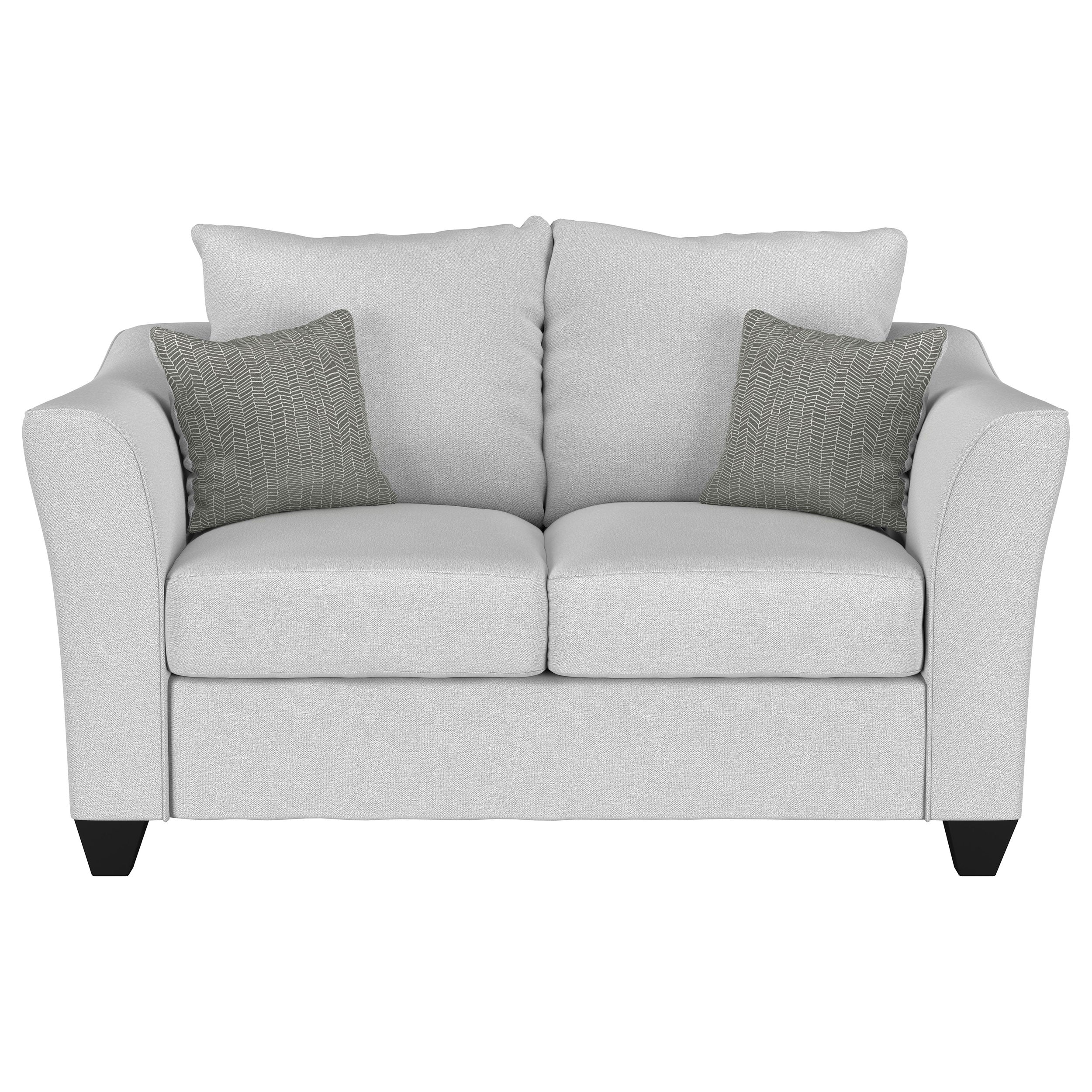 Salizar Upholstered Flared Arm Loveseat Charcoal Grey