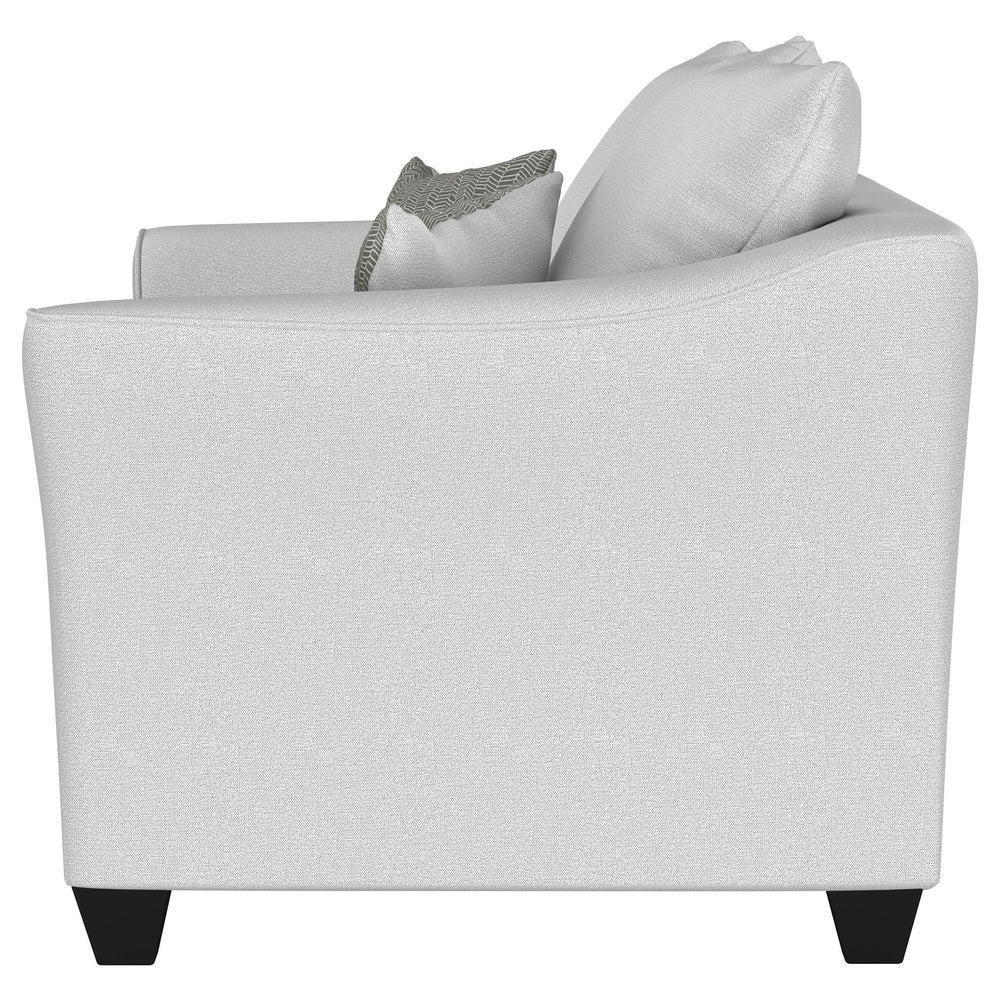Salizar Upholstered Track Arm Fabric Loveseat Grey Mist