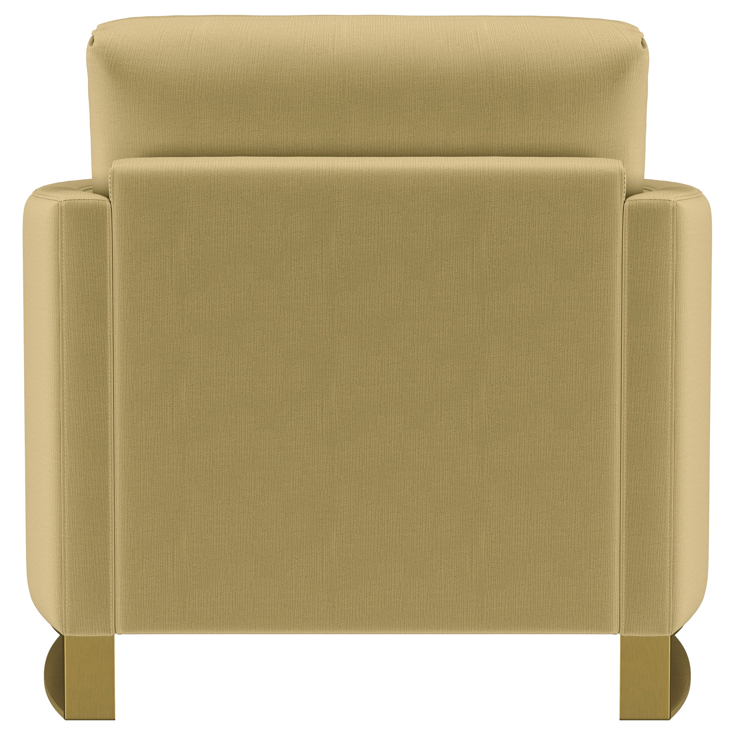 Corliss Upholstered Curved Track Arm Chair Camel