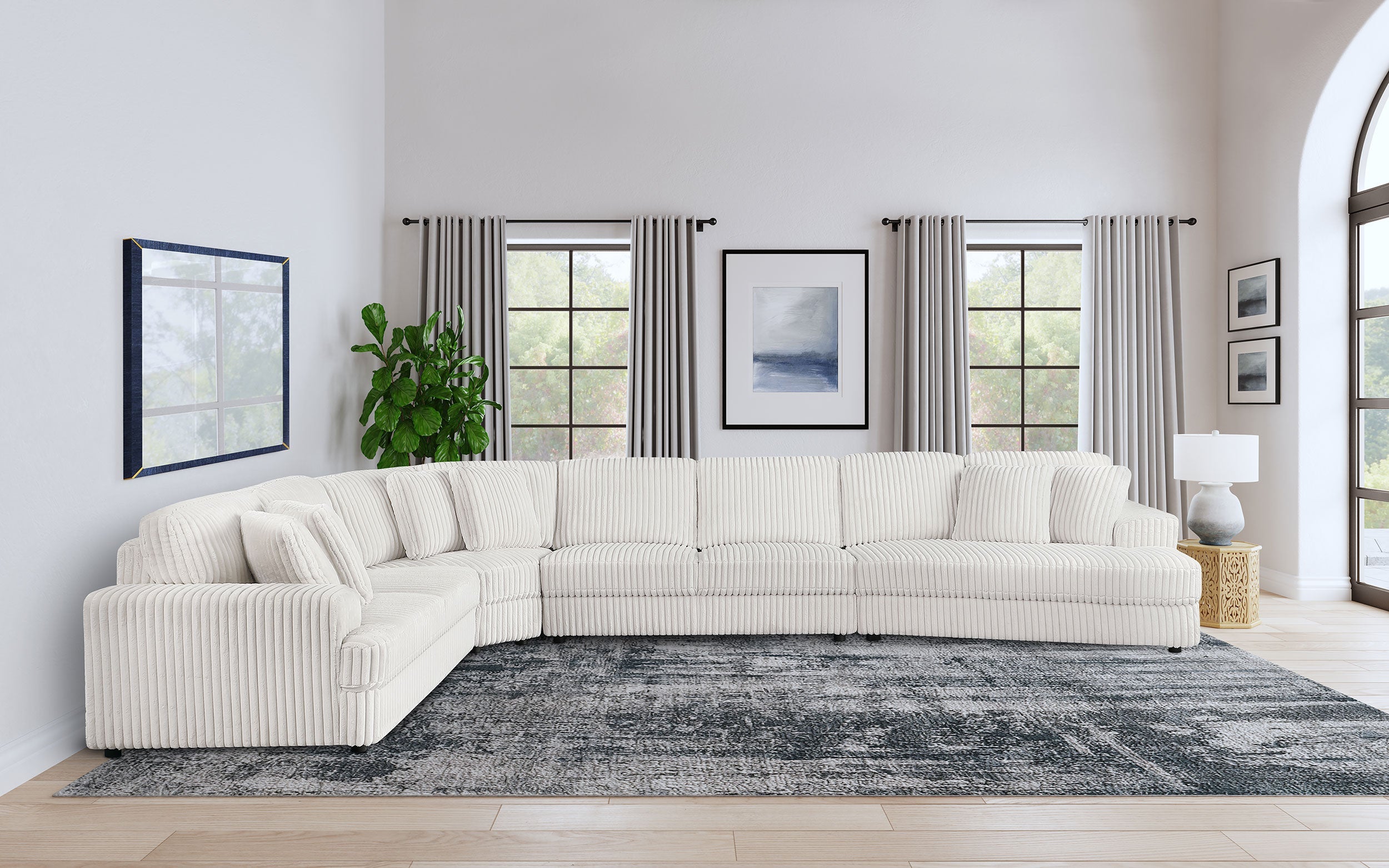 Emberson  Upholstered Modular Sectional Sofa Ivory