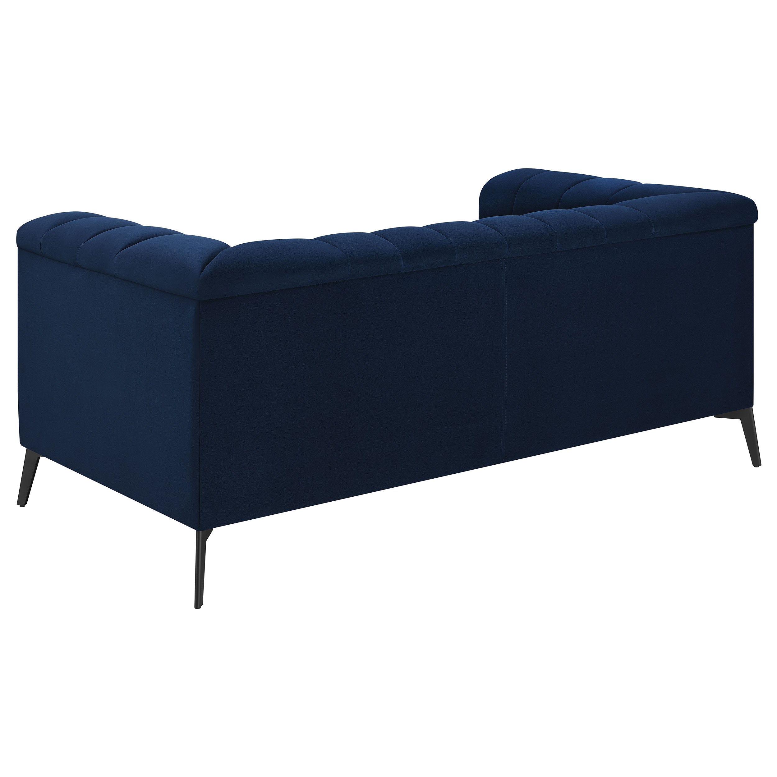 Chalet Upholstered Tuxedo Arm Tufted Sofa Set Blue