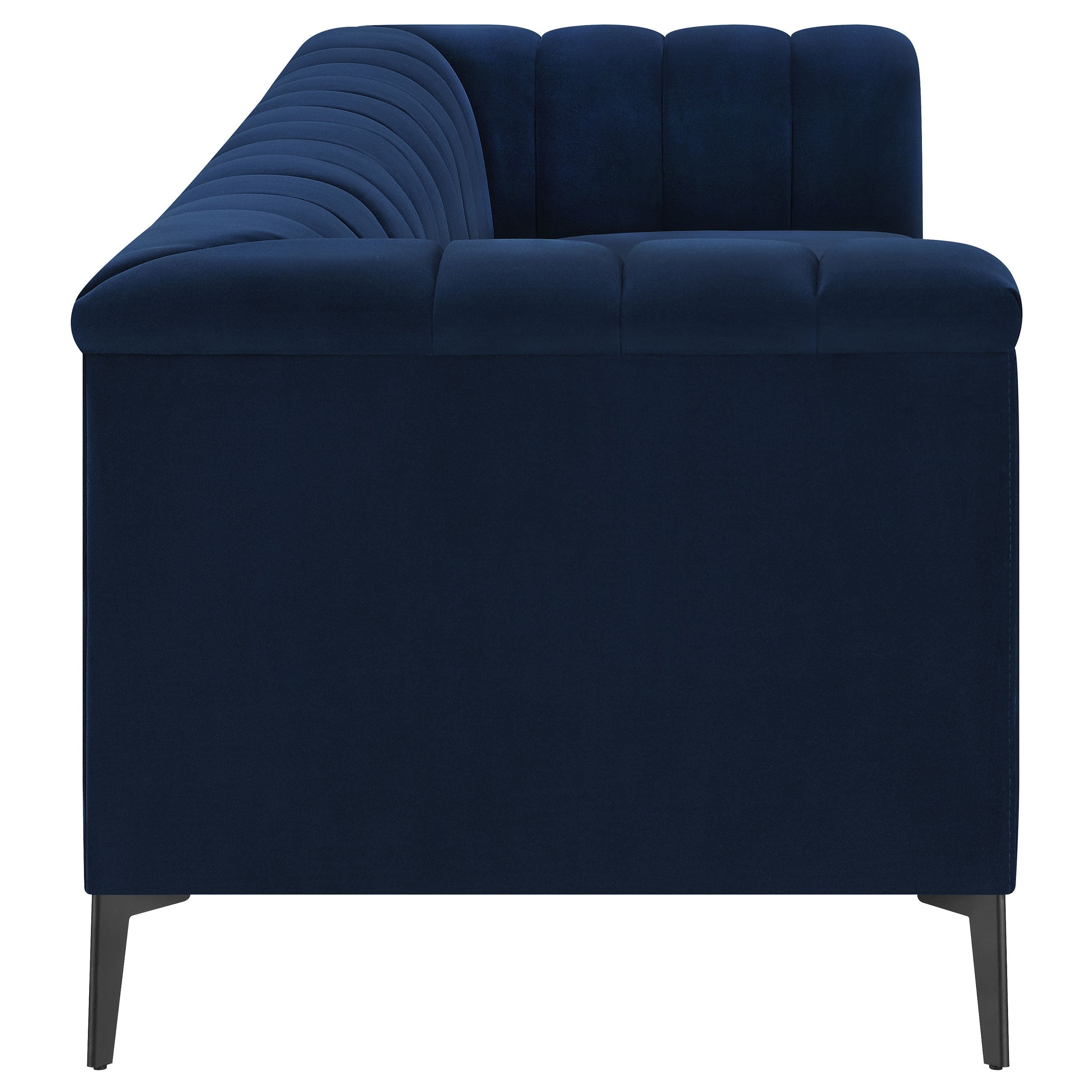 Chalet Upholstered Tuxedo Arm Tufted Sofa Blue