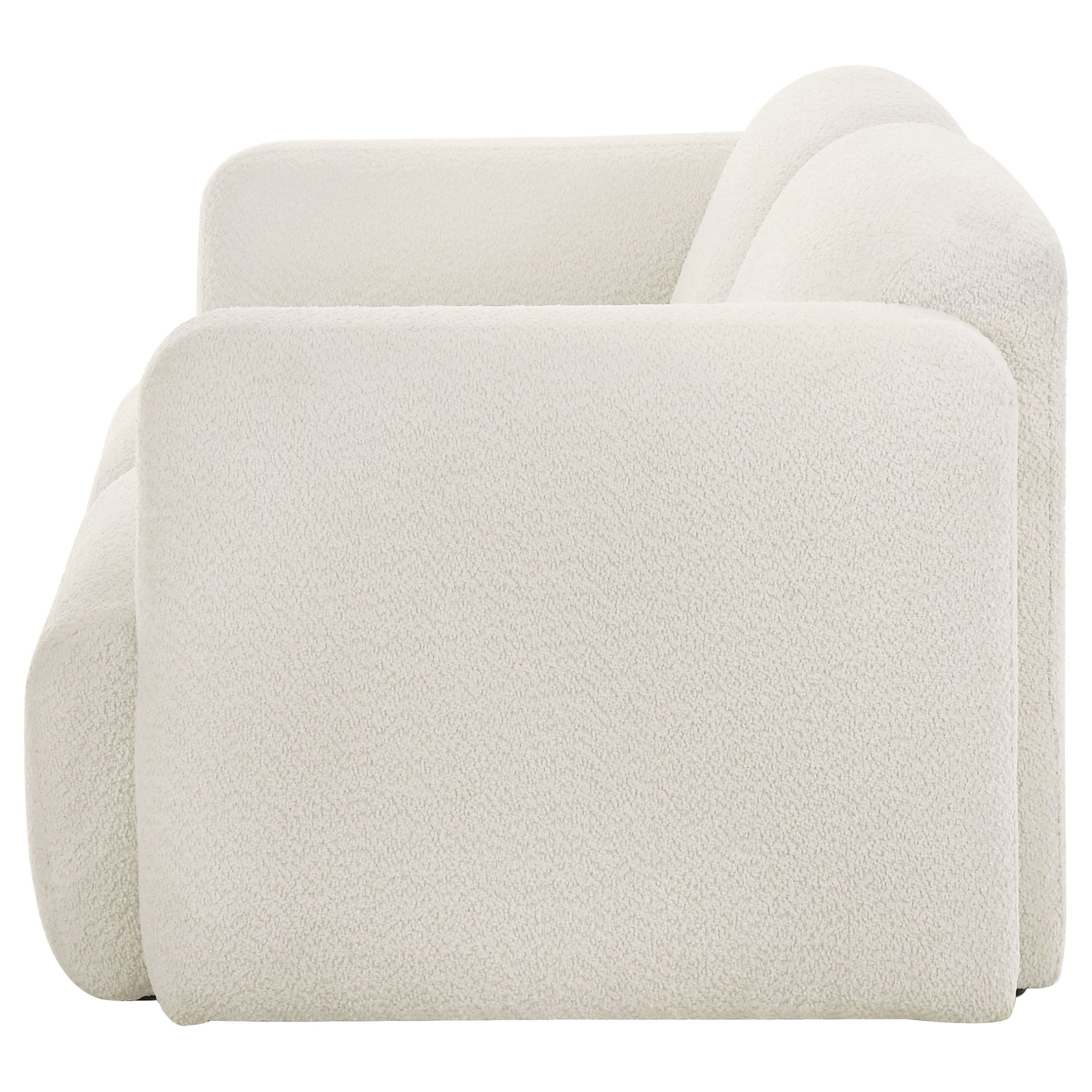 Dorset Fabric Upholstered Round Track Arm Loveseat White