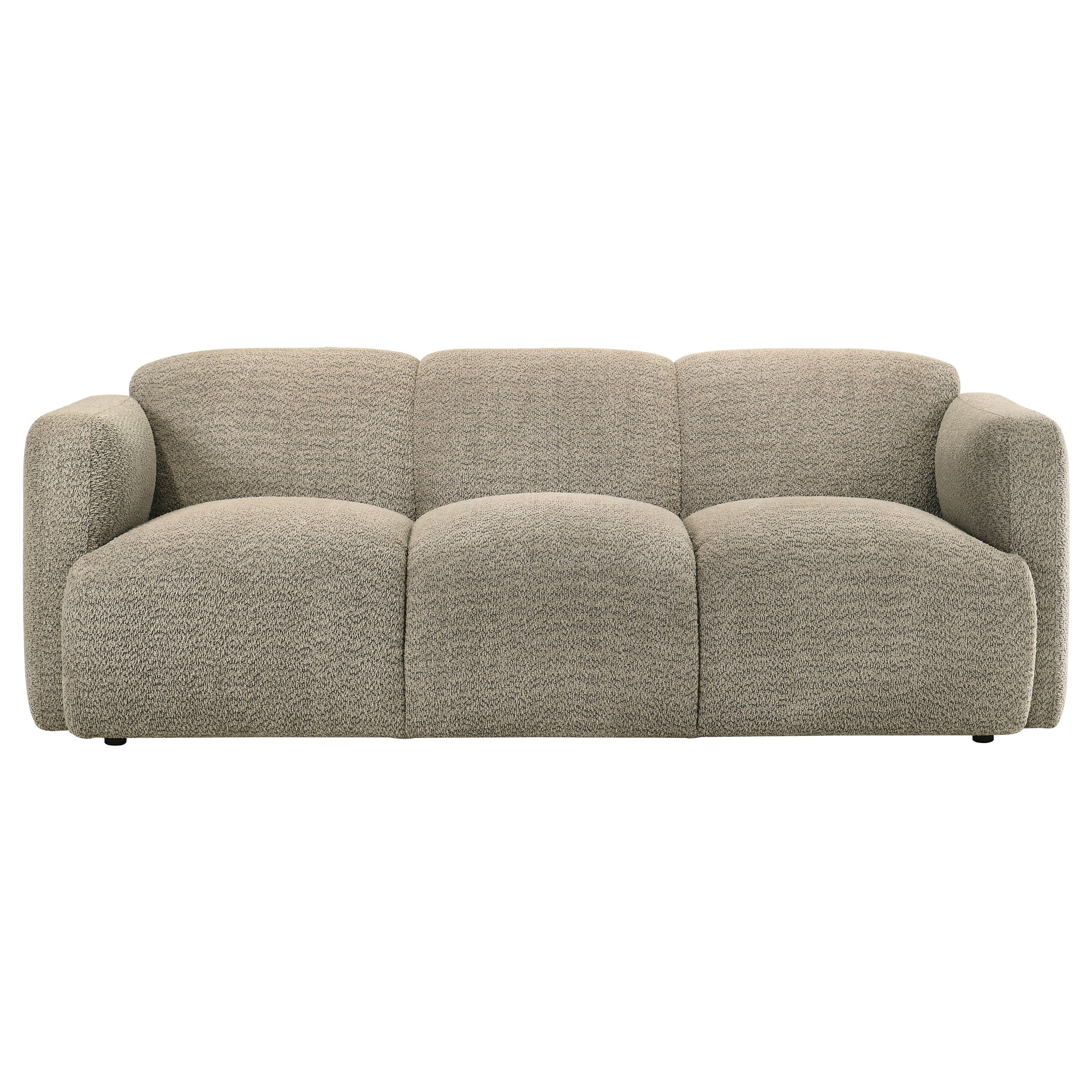 Dorset Fabric Upholstered Round Track Arm Sofa Brown