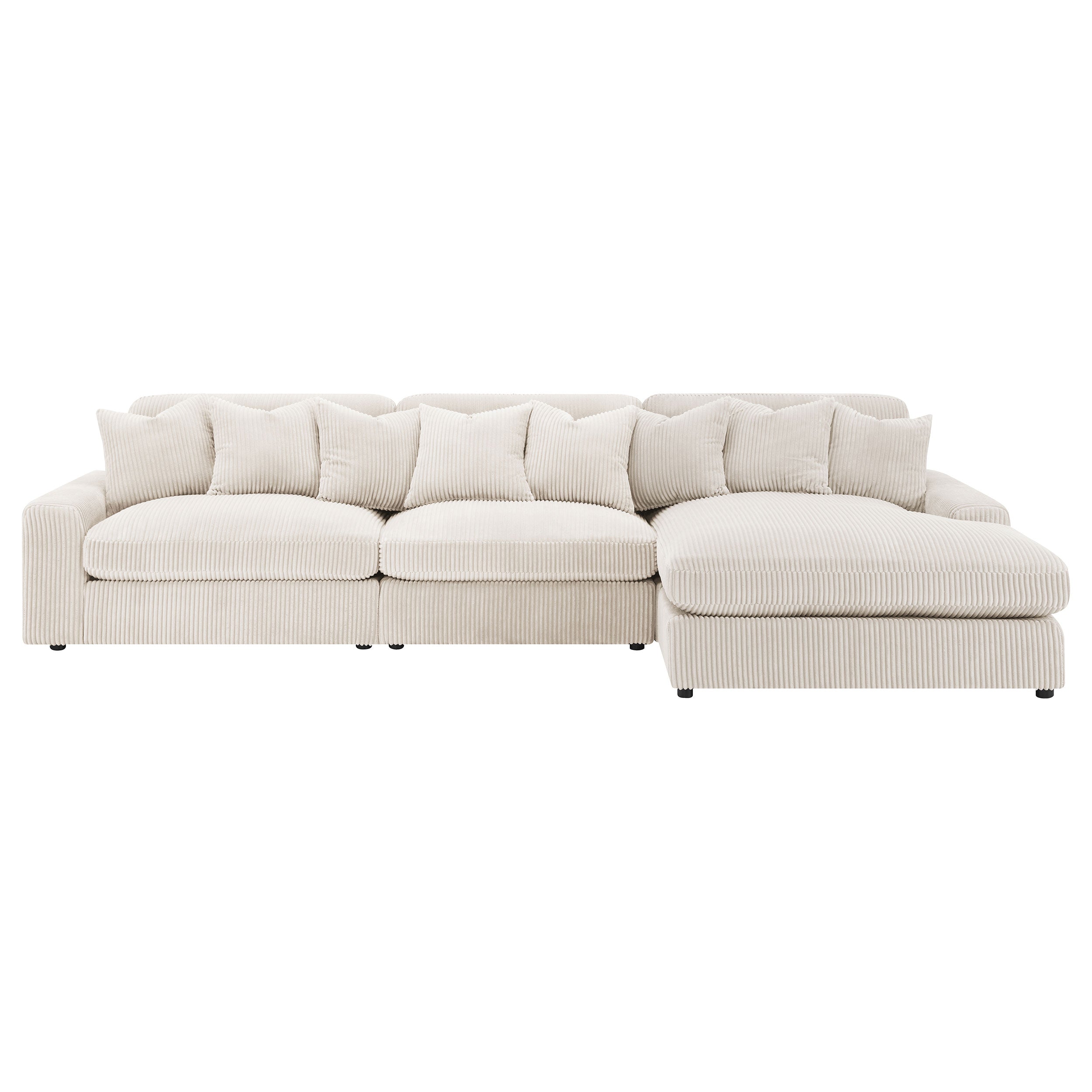 Blaine Upholstered Reversible Chaise Sectional Sofa Fog