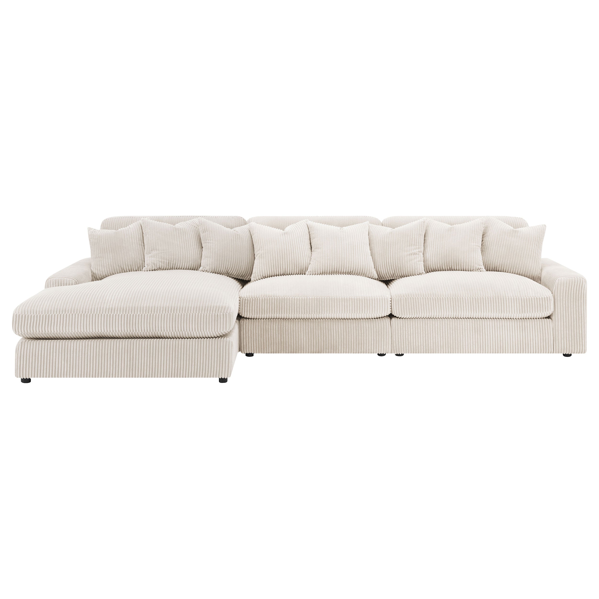 Blaine Upholstered Reversible Chaise Sectional Sofa Fog