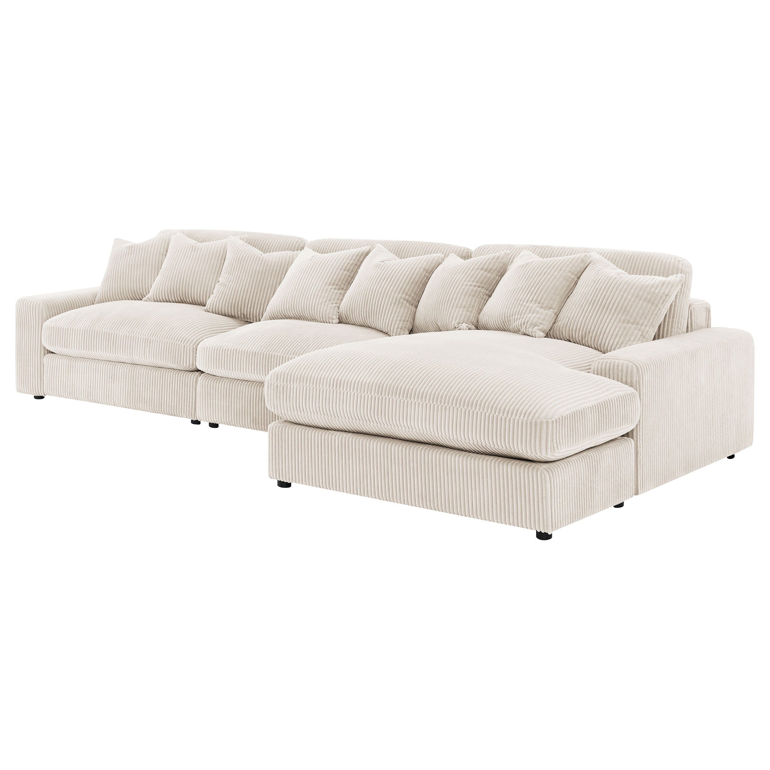 Blaine Upholstered Reversible Chaise Sectional Sofa Fog