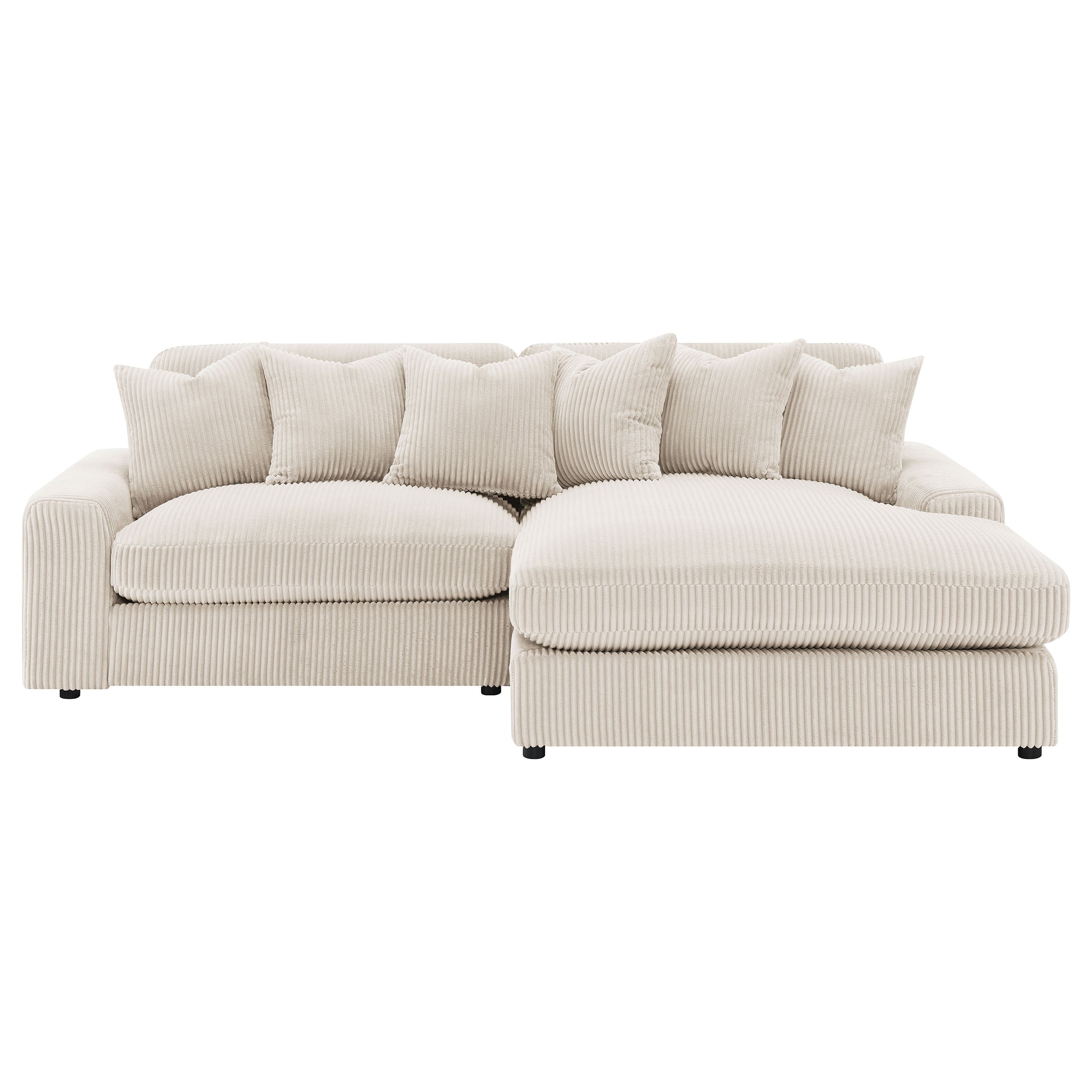 Blaine Upholstered Reversible Chaise Sectional Sofa Fog