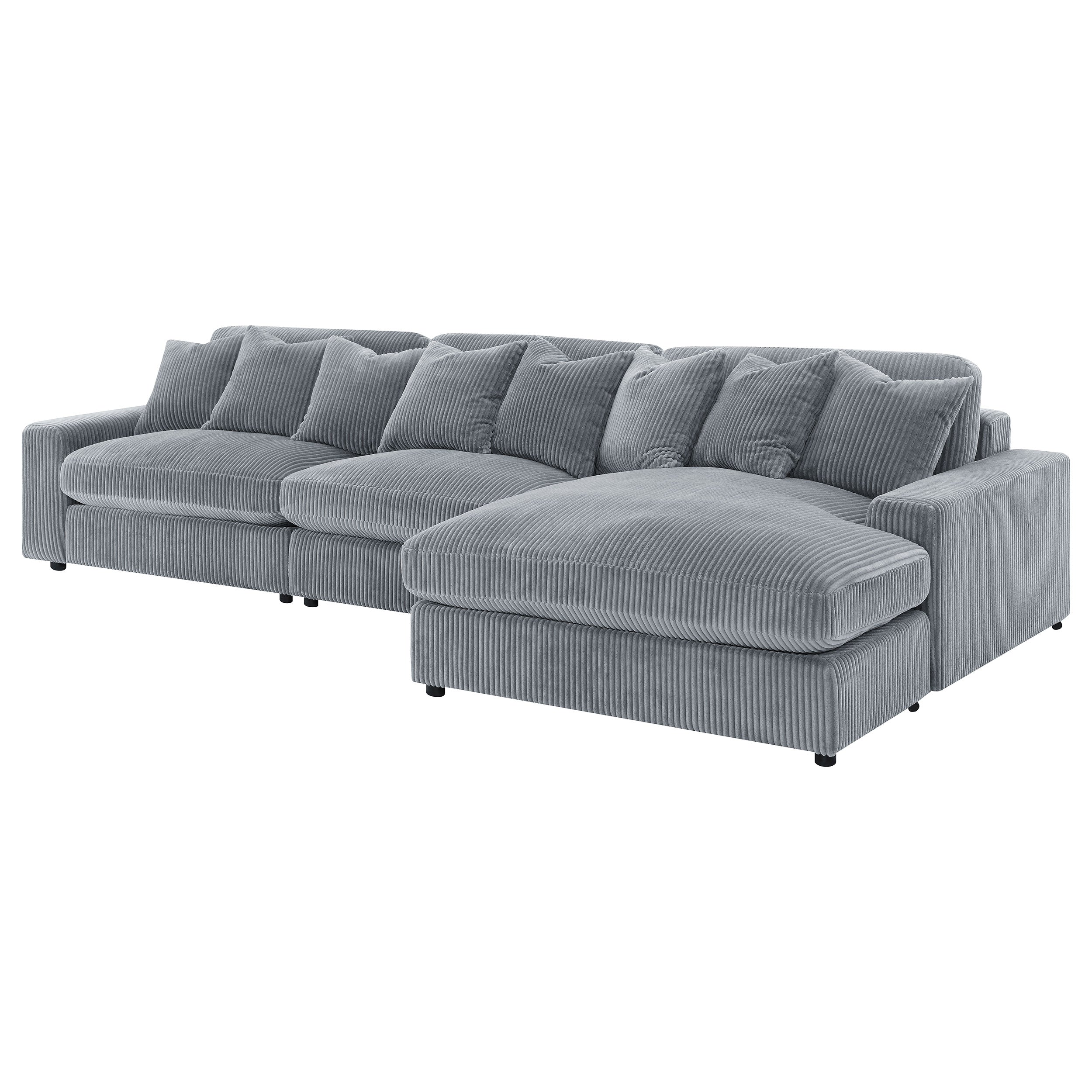 Blaine Upholstered Reversible Chaise Sectional Sofa Fog