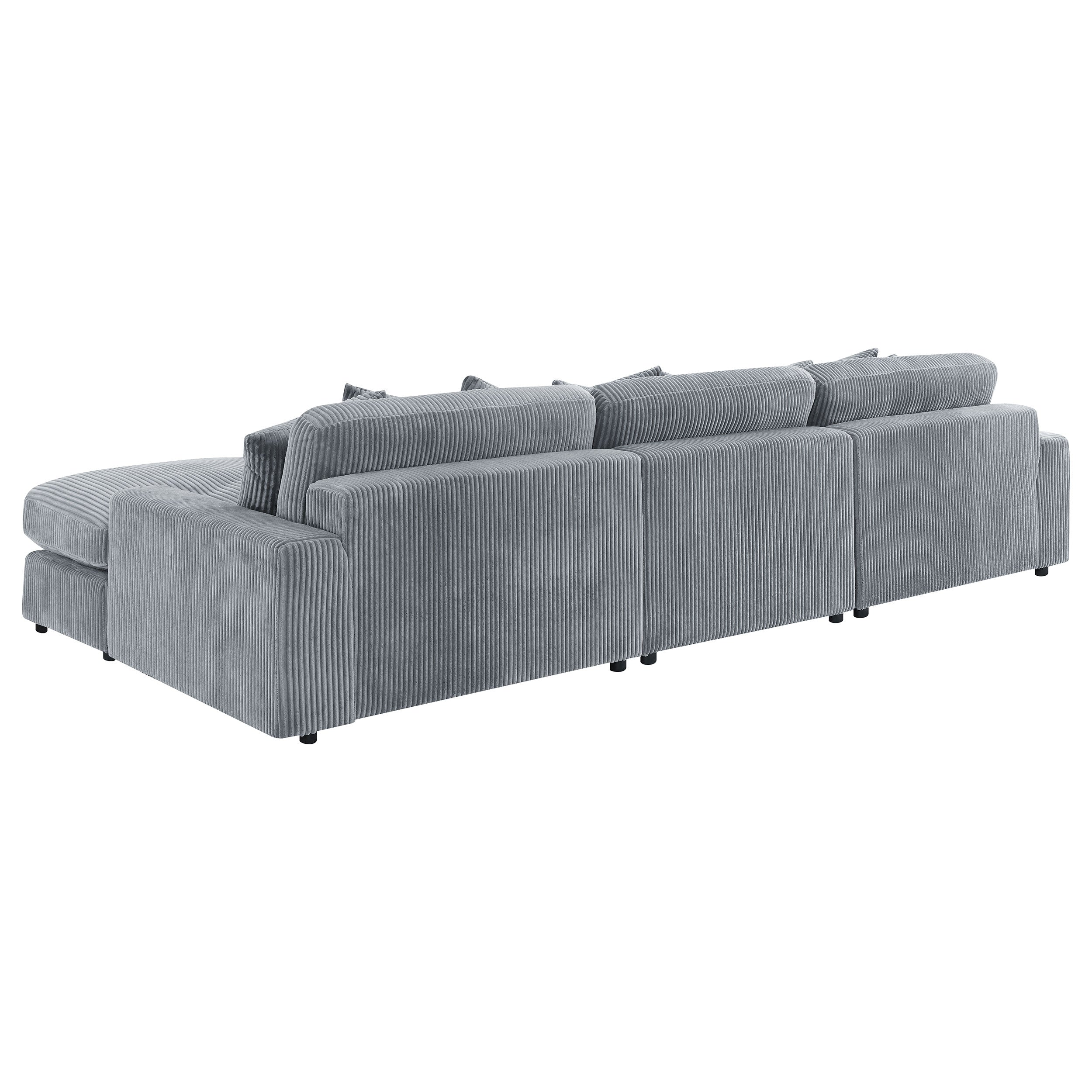 Blaine Upholstered Reversible Chaise Sectional Sofa Fog