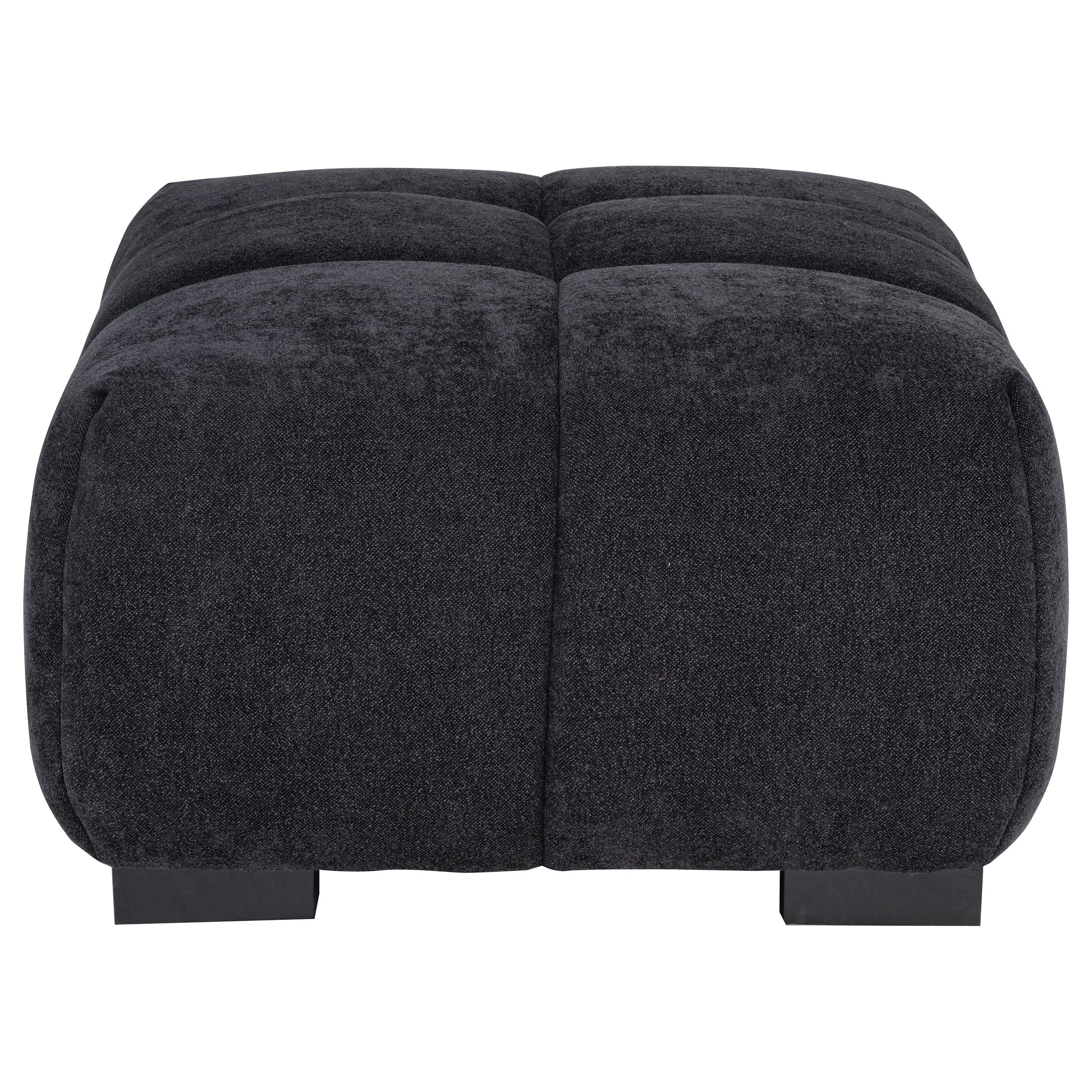 Octavia Fabric Rectangular Upholstered Ottoman Black