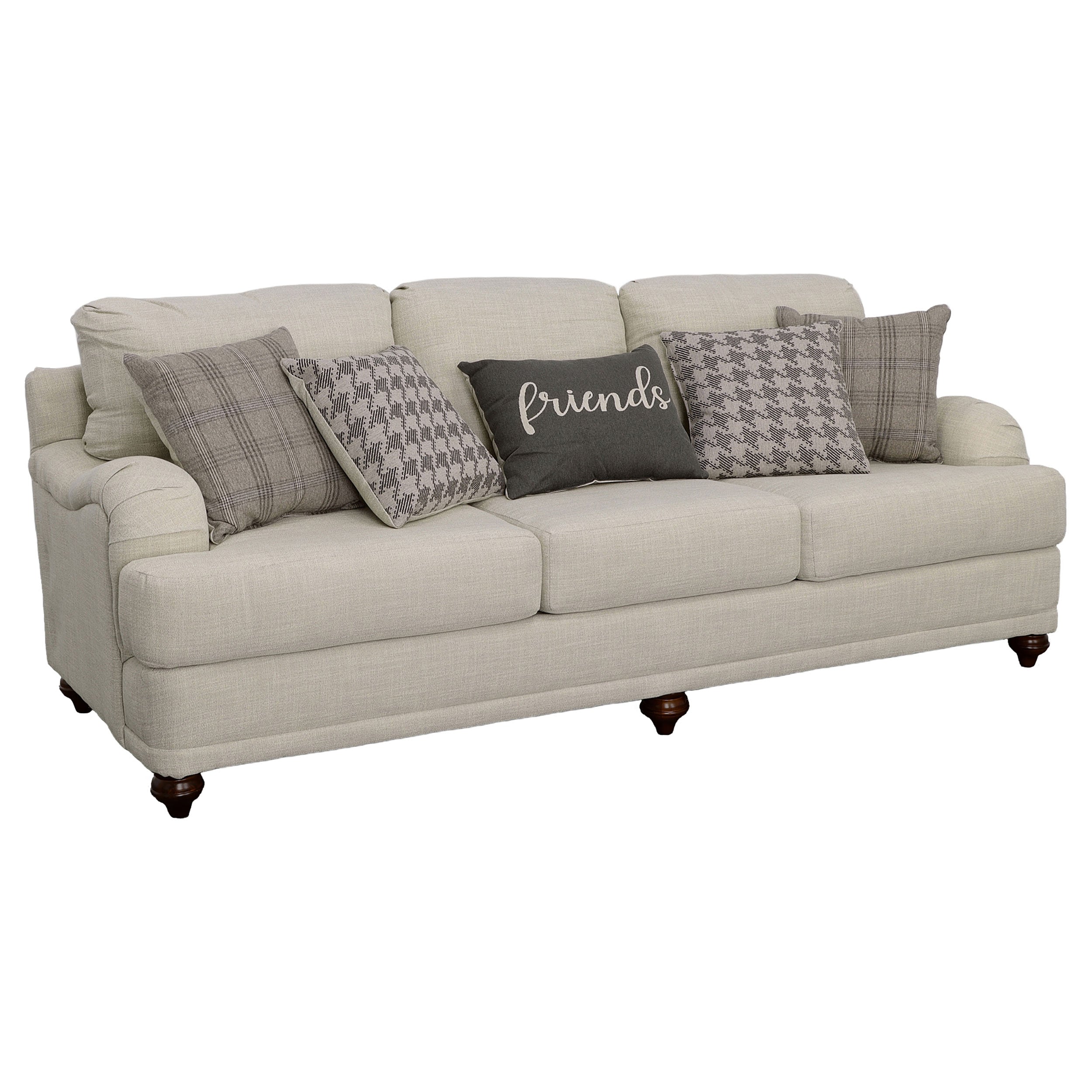 Glenn Upholstered Sofa Set Light Grey and Blue