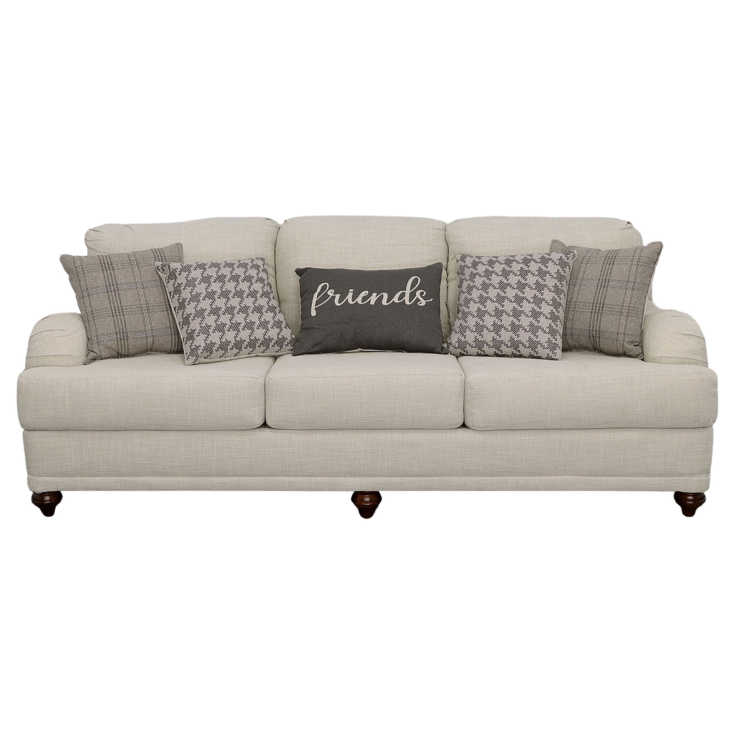 Glenn Upholstered Sofa Set Light Grey and Blue