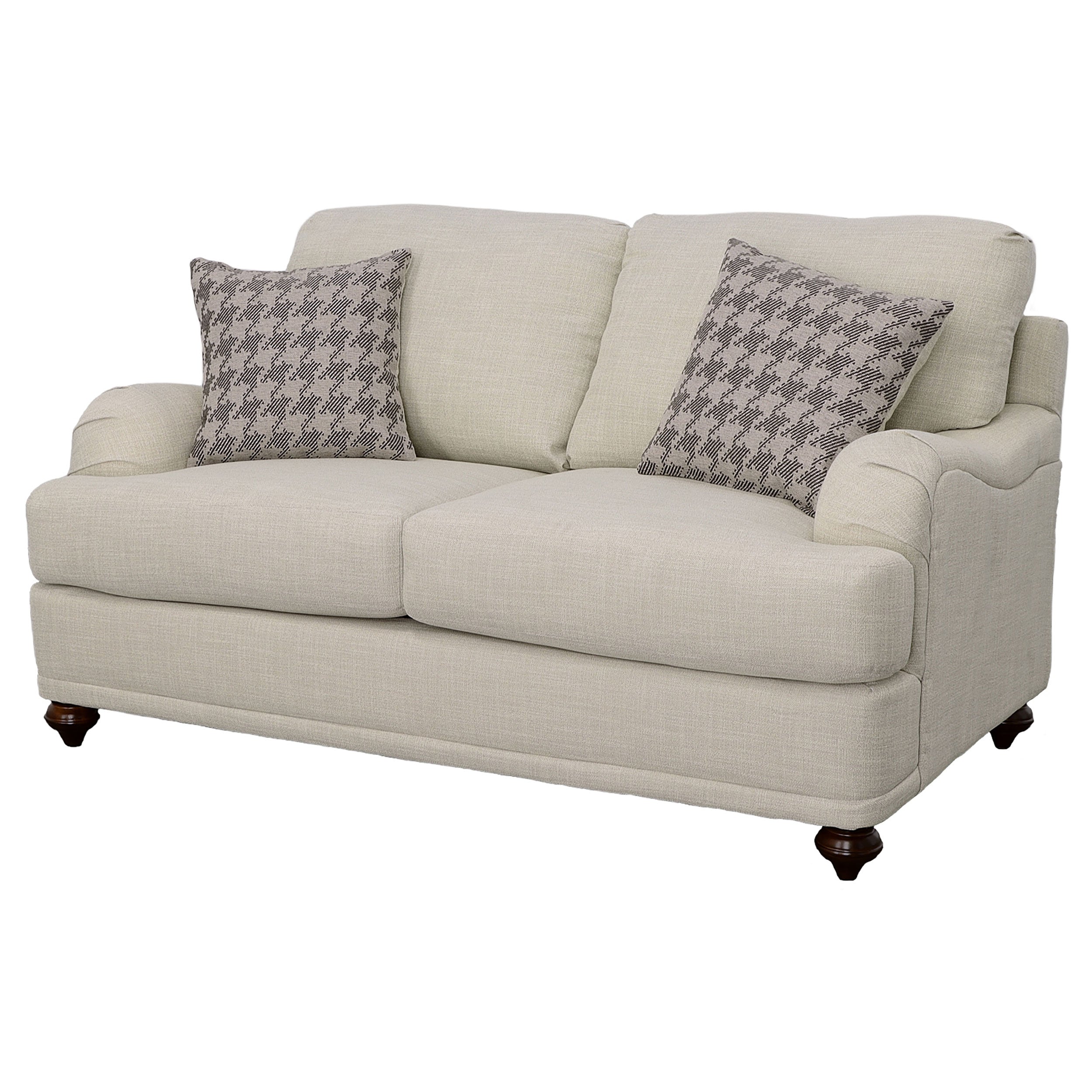Glenn Upholstered English Arm Loveseat Light Grey and Blue