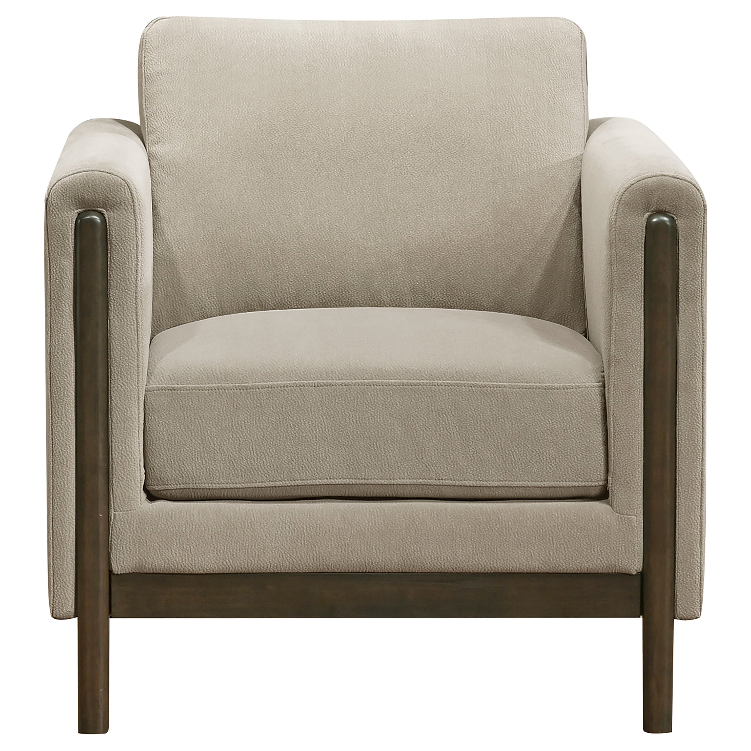 Islington Fabric Upholstered Panel Arm Accent Chair Taupe